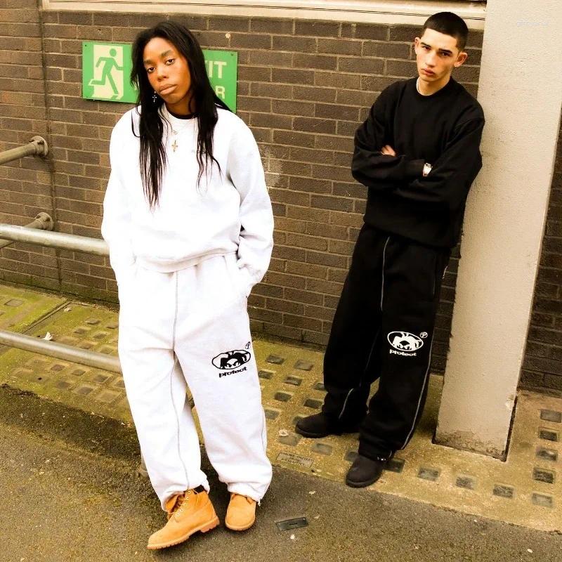 Men's Pants PROTECT Streetwear Sweatpants Men Women Y2K Harajuku Embroidery Baggy Casual Hip Hop Jogging Cotton Sport Trousers
