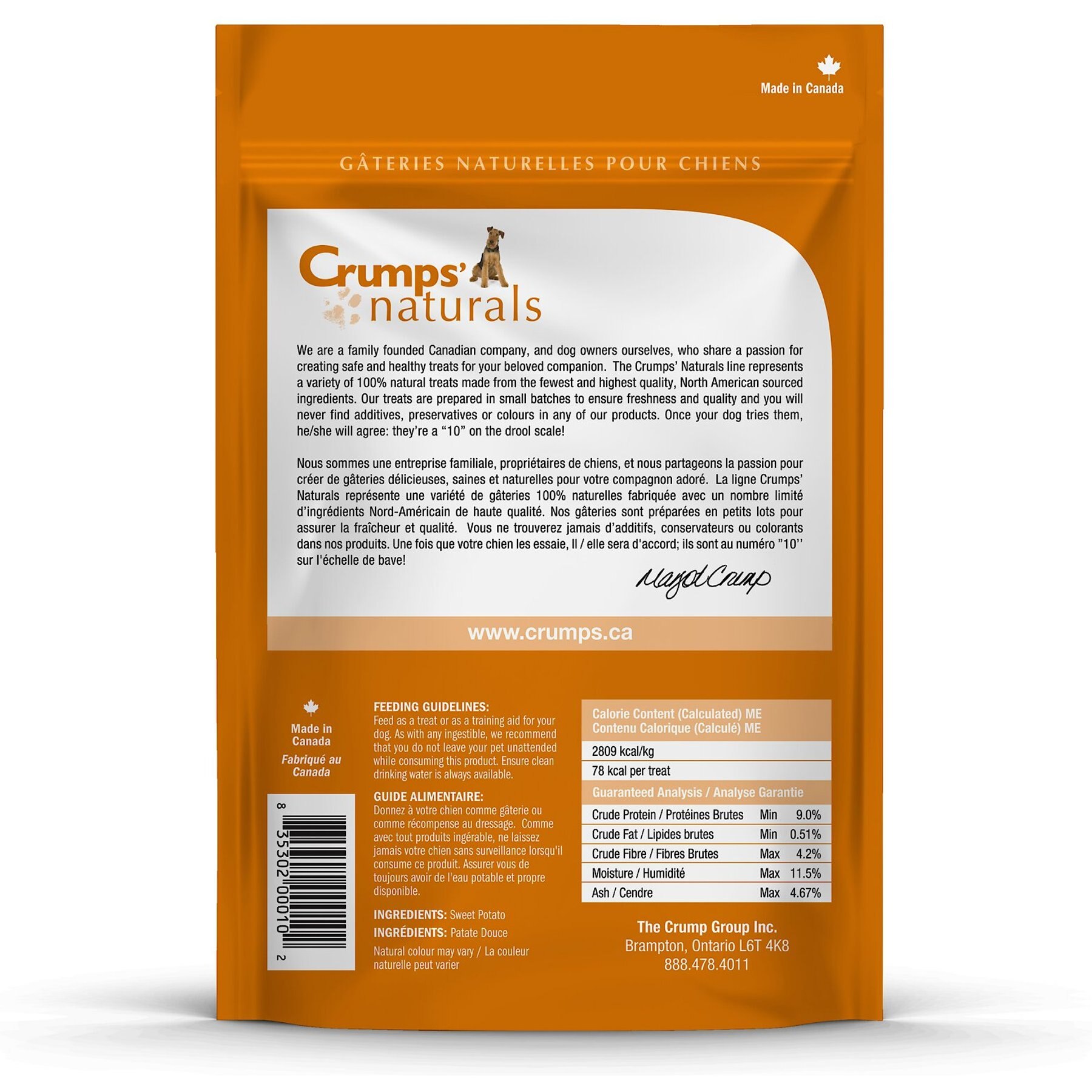 Crumps' Naturals Sweet Potato Chews Dog Treats