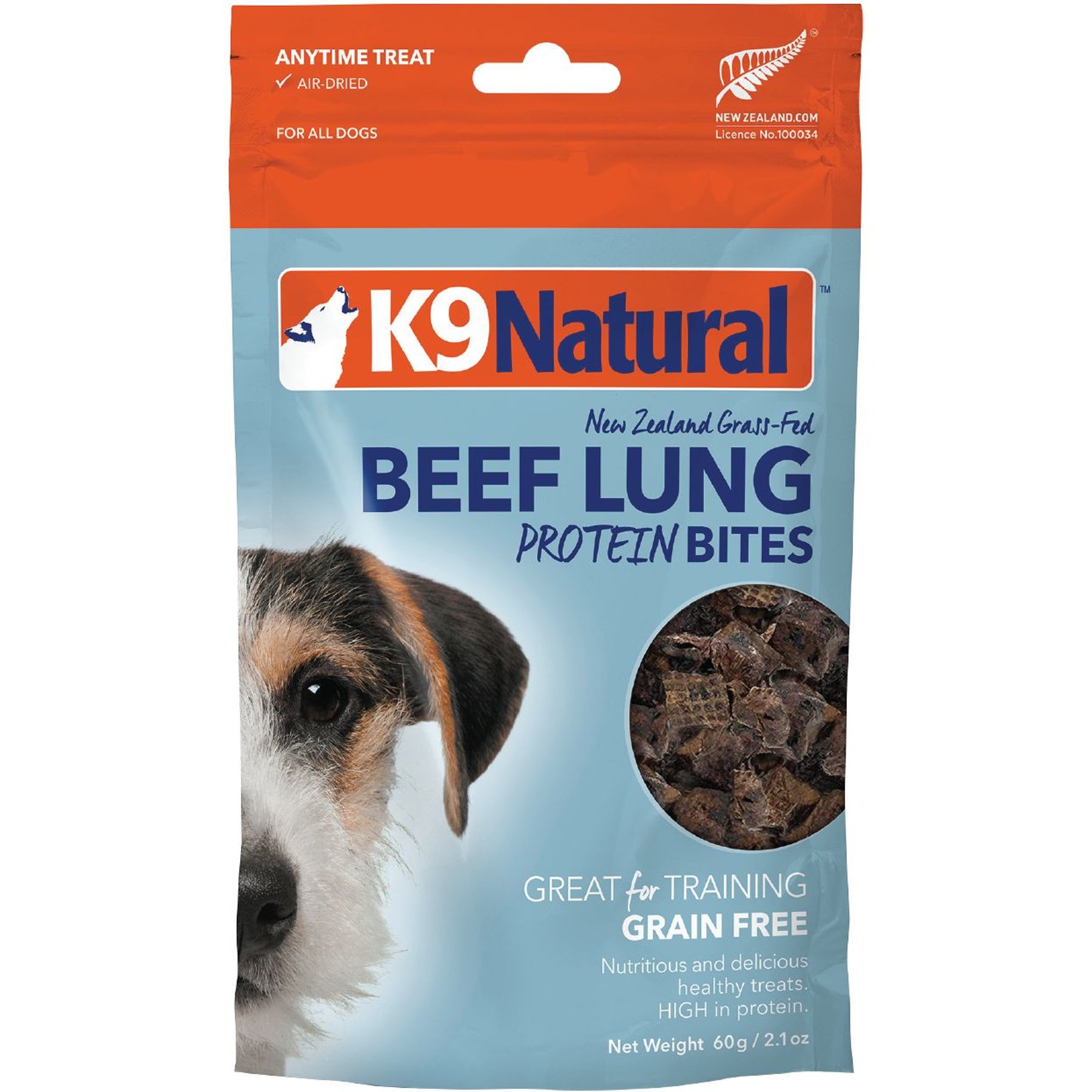 K9 Natural Beef Lung Protein Bites Air-Dried Dog Treats