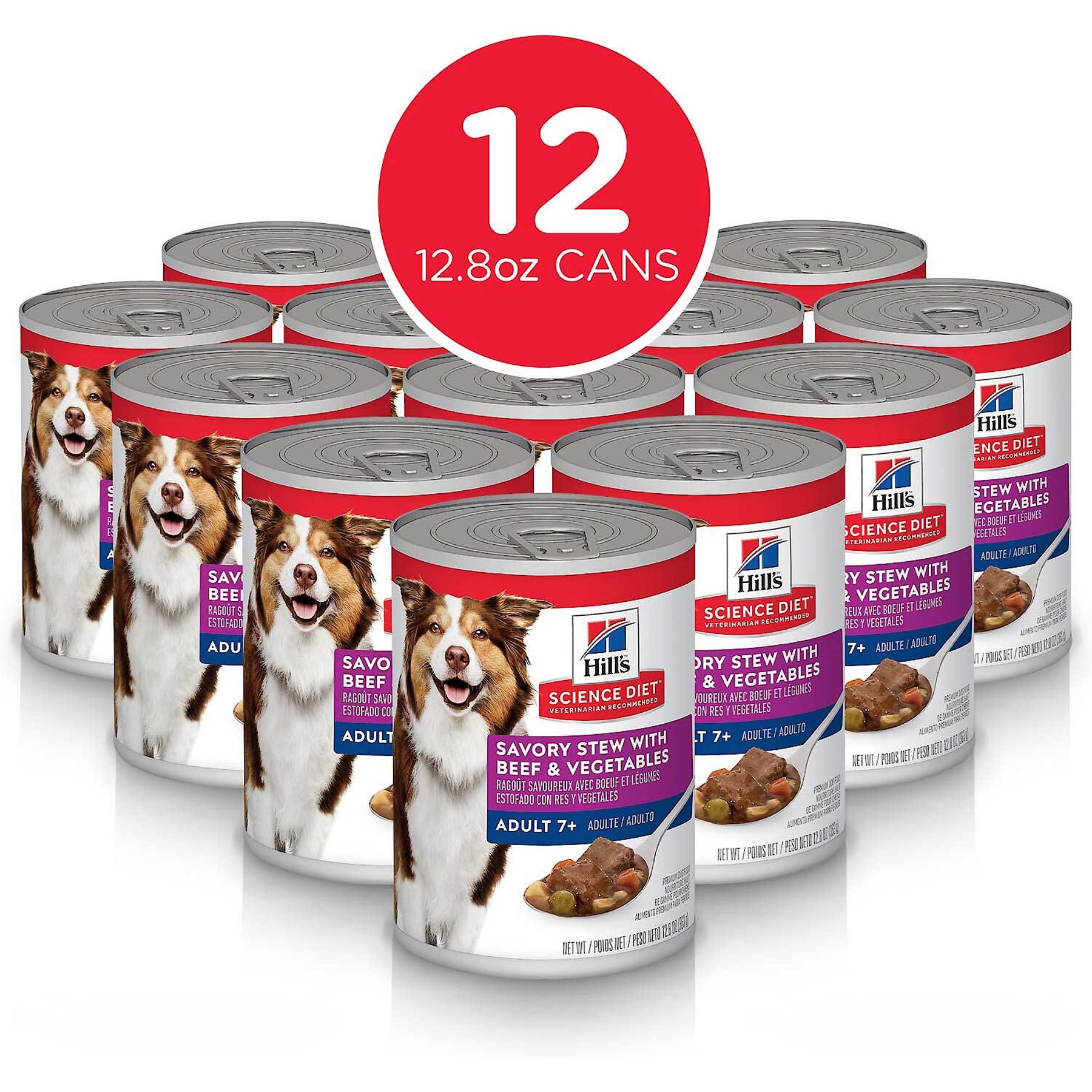Hill's Science Diet Senior Adult 7+ Savory Stew with Beef & Vegetables Canned Dog Food