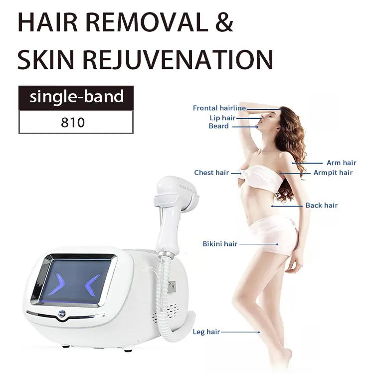 2025 New Diode Laser 810 Hair Removal Ice Permanent Depilation No Pain No Scar Powerful Laser Hair Removal Skin Rejuvenation Salon Use Machine
