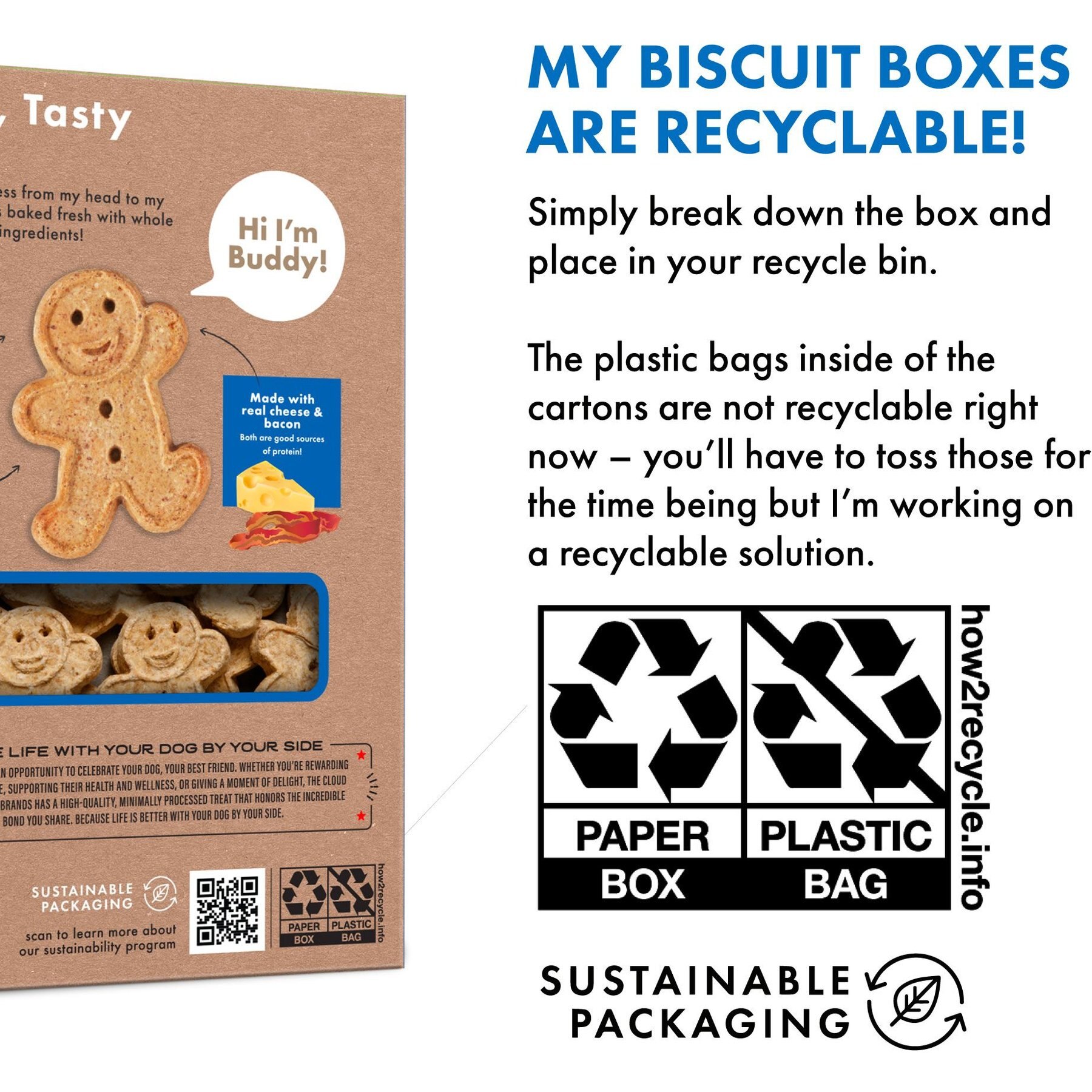 Buddy Biscuits with Bacon & Cheese Oven Baked Dog Treats