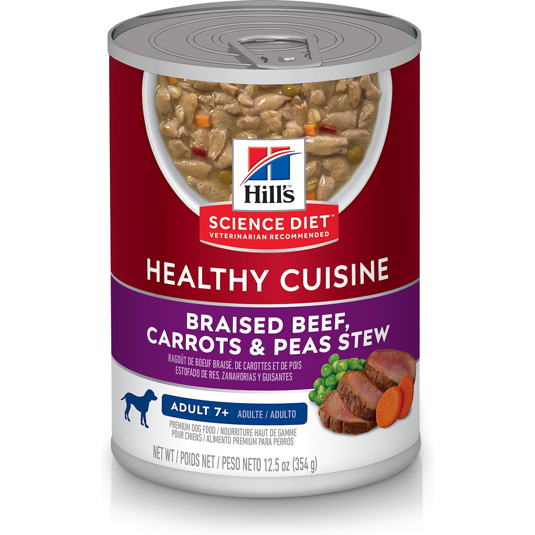 Hill's Science Diet Senior Adult 7+ Healthy Cuisine Braised Beef, Carrots & Peas Stew Canned Dog Food