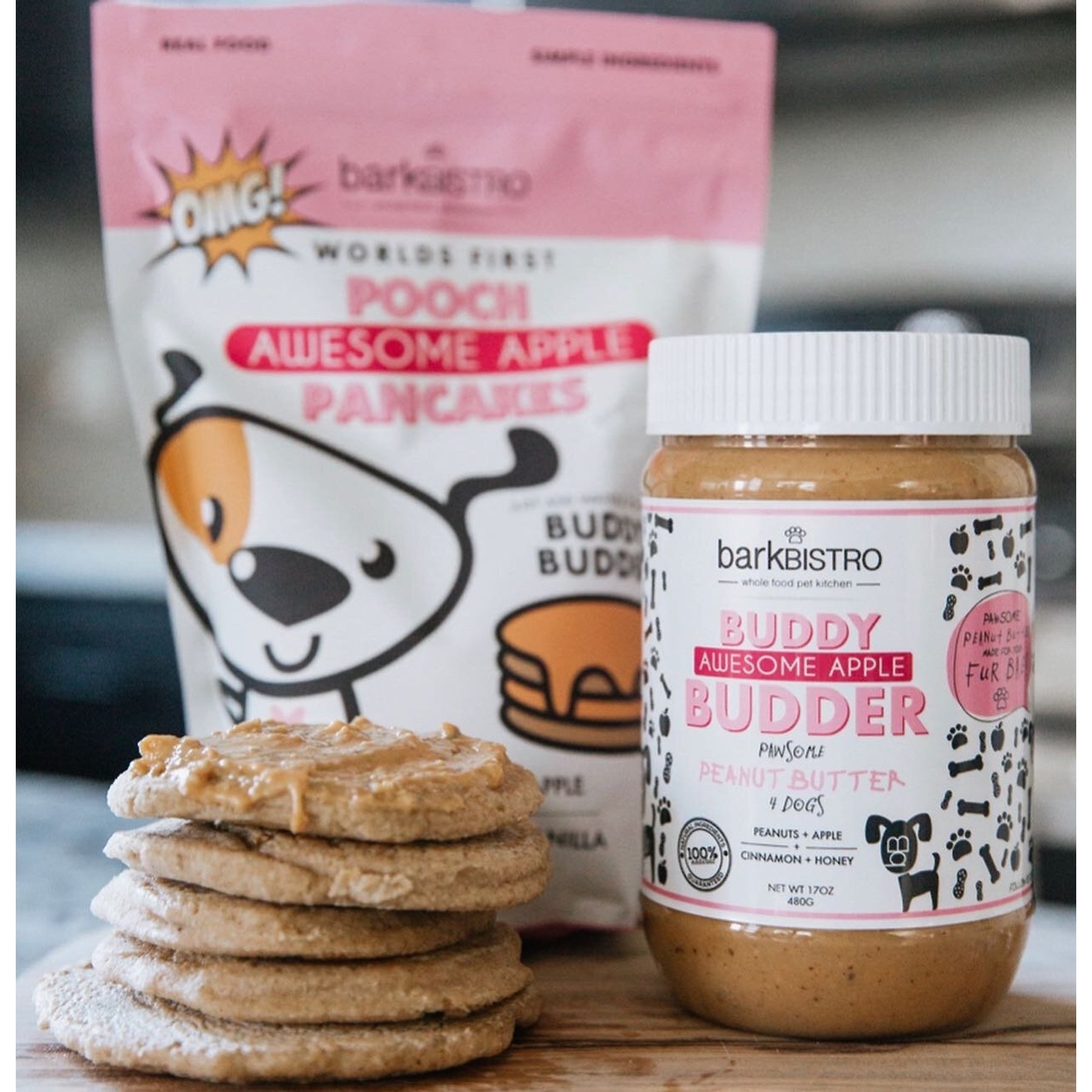 Bark Bistro Company Pooch Pancakes Awesome Apple Dog Treat, 14-oz bag