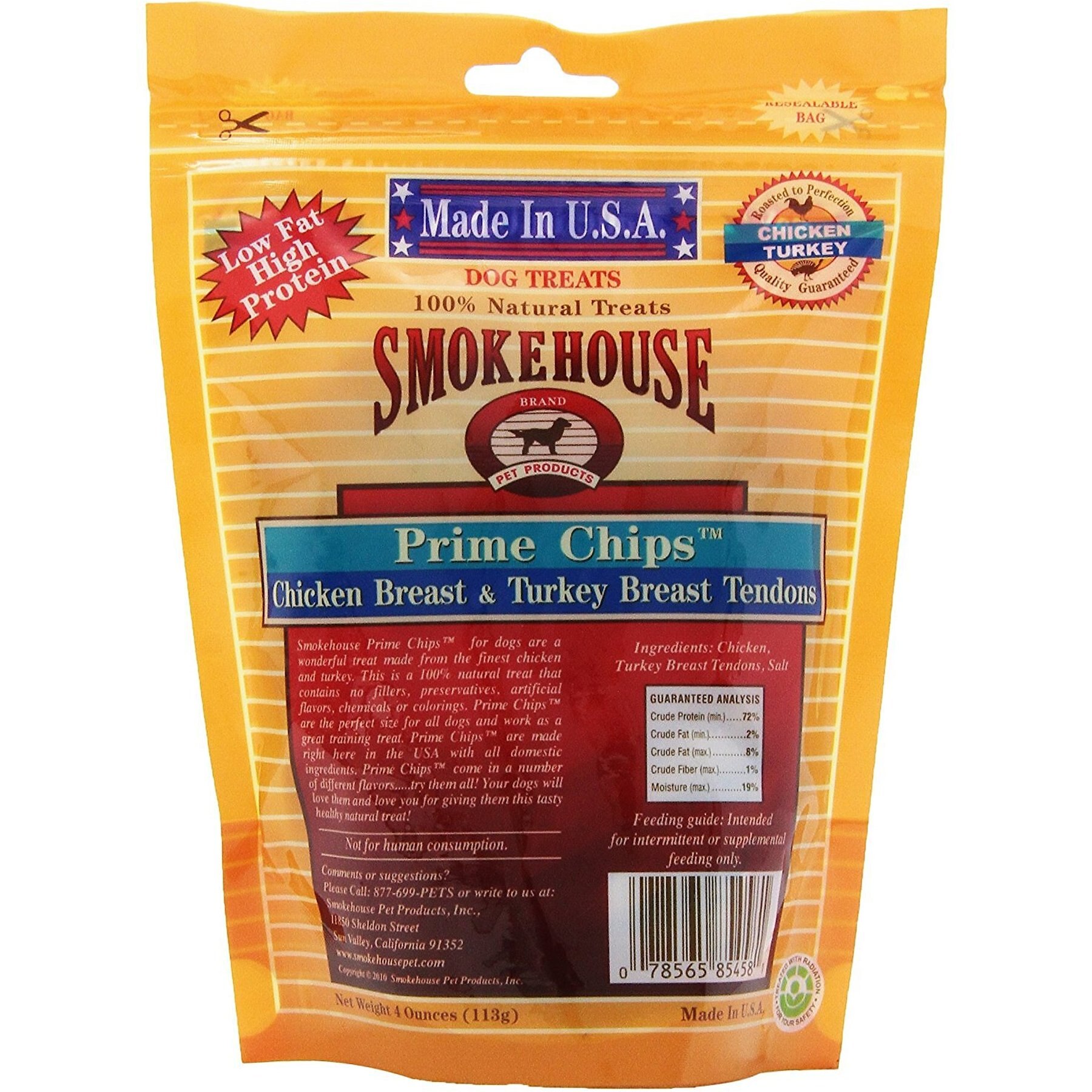 Smokehouse USA Chicken Breast & Turkey Breast Tendons Prime Chips Dog Treats