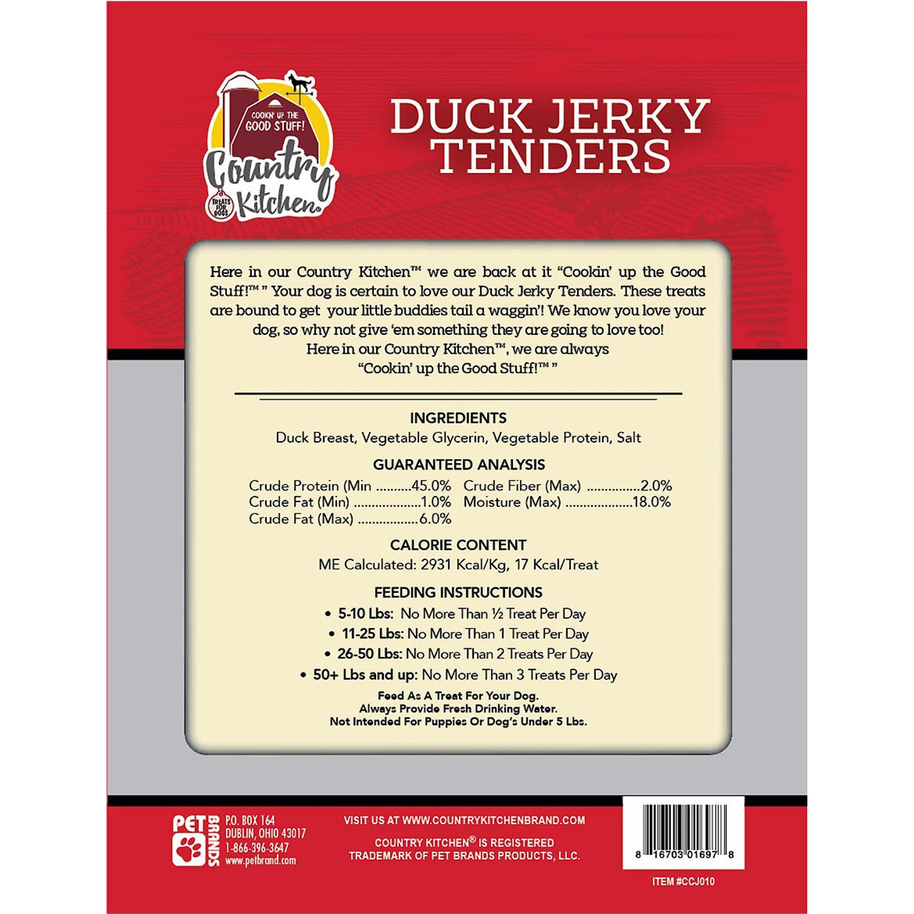 Country Kitchen Duck Jerky Tenders Dog Treats