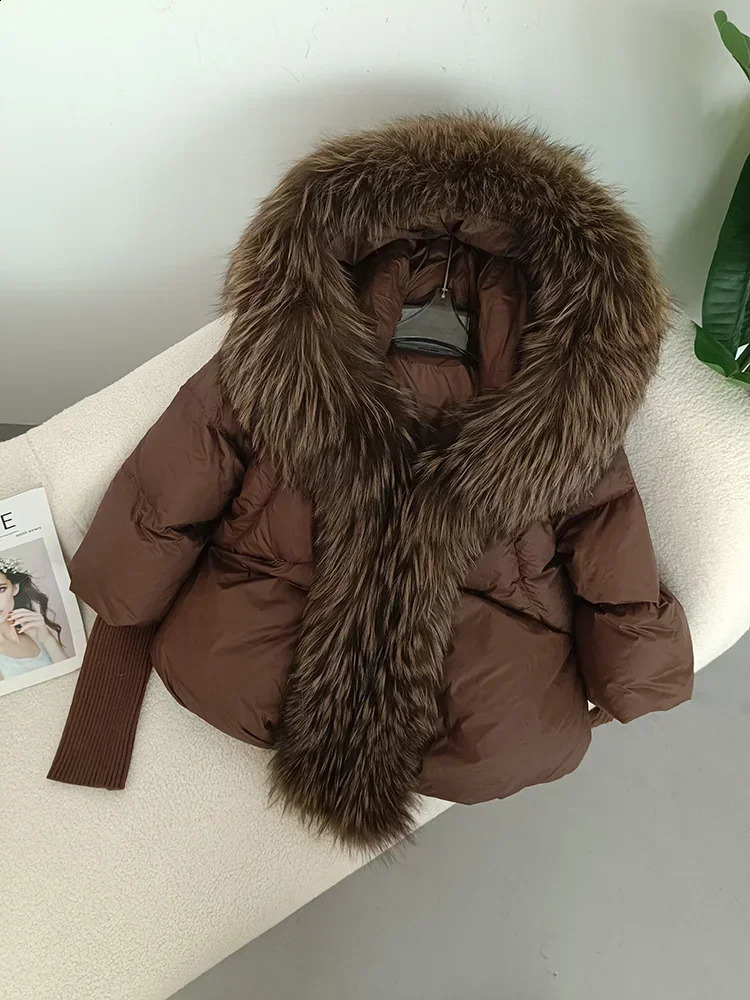 OFTBUY Real Fox Fur Collar Hooded Winter Jacket Women Natural Thick Warm Loose Oversize Duck Down Coat Streetwear Outerwear 241121
