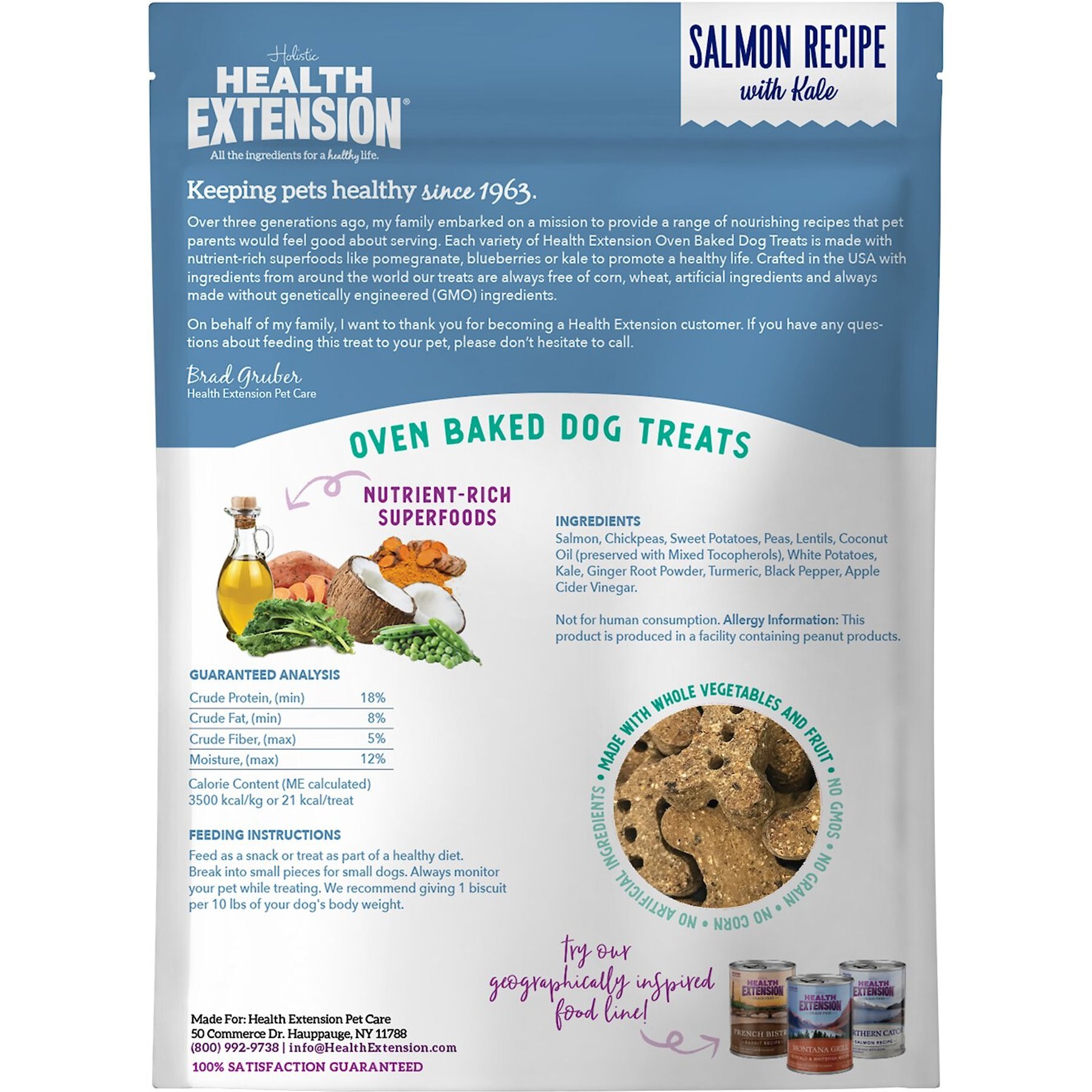 Health Extension Grain-Free Oven Baked Salmon Recipe with Kale Dog Treats
