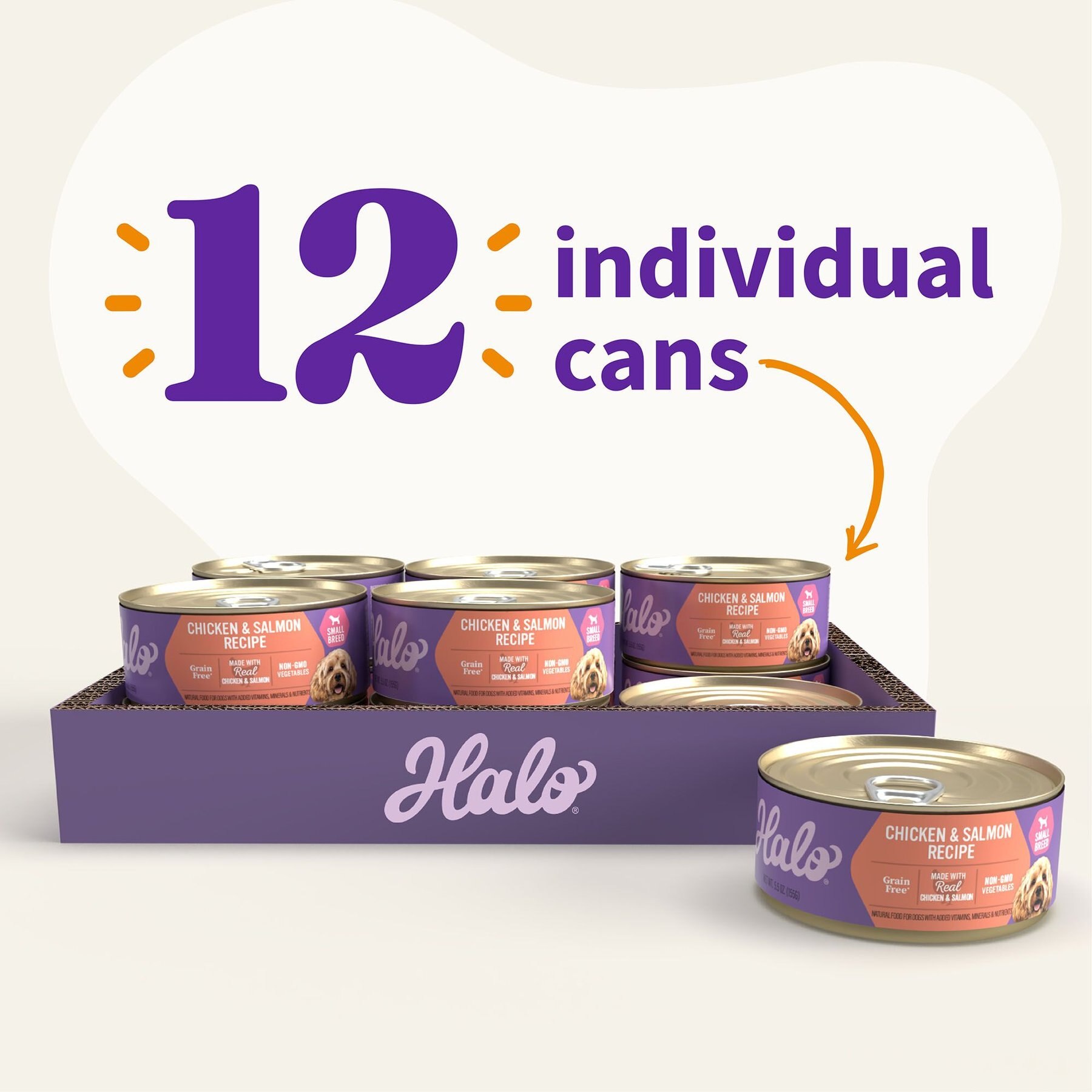 Halo Chicken & Salmon Recipe Grain-Free Small Breed Canned Dog Food