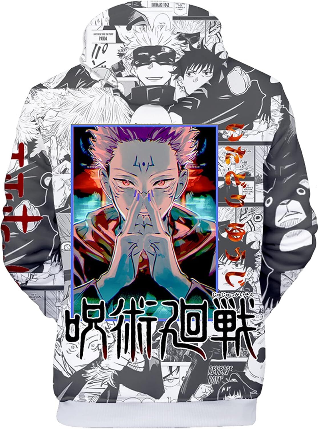 Hoodie for Mens Womens Men Jujutsu Kaisen Winter Hooded Hoodie Top-3D Digital Pull Over Novelty Sweatshirt Long Sleeve for Teens Graphic Hoodies sweat