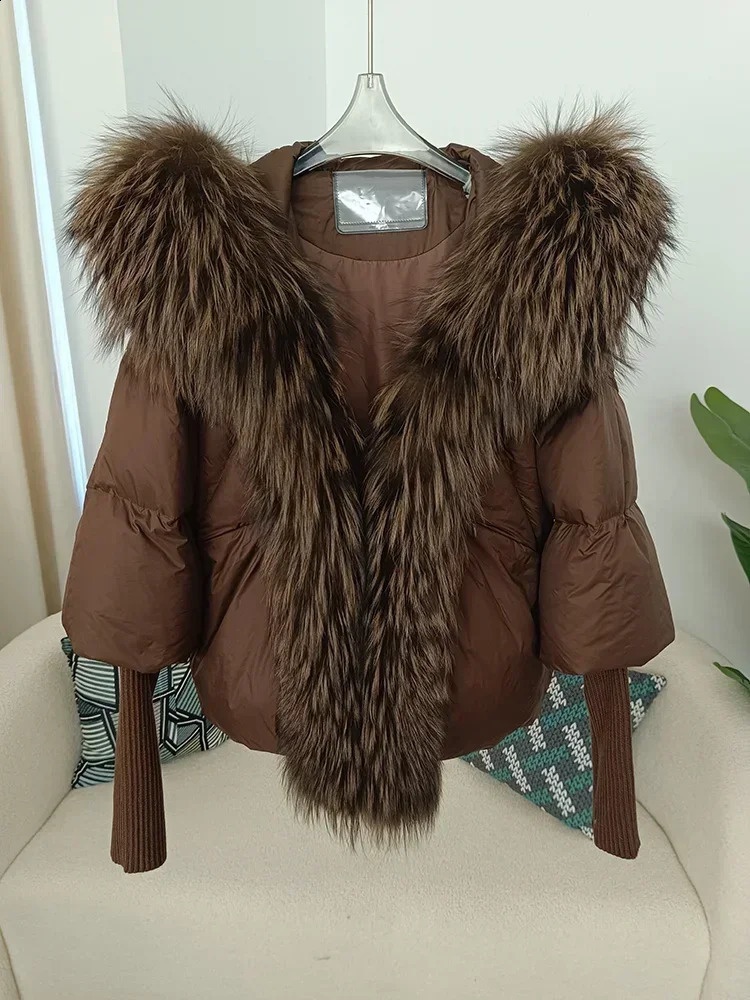 OFTBUY Real Fox Fur Collar Hooded Winter Jacket Women Natural Thick Warm Loose Oversize Duck Down Coat Streetwear Outerwear 241121