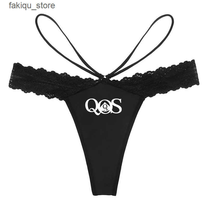 Other Panties New Fashion Underwear QOS Women Sexy Lace Lingerie Temptation Queen of Spades Print G String Naughty Underwear for Women L240910