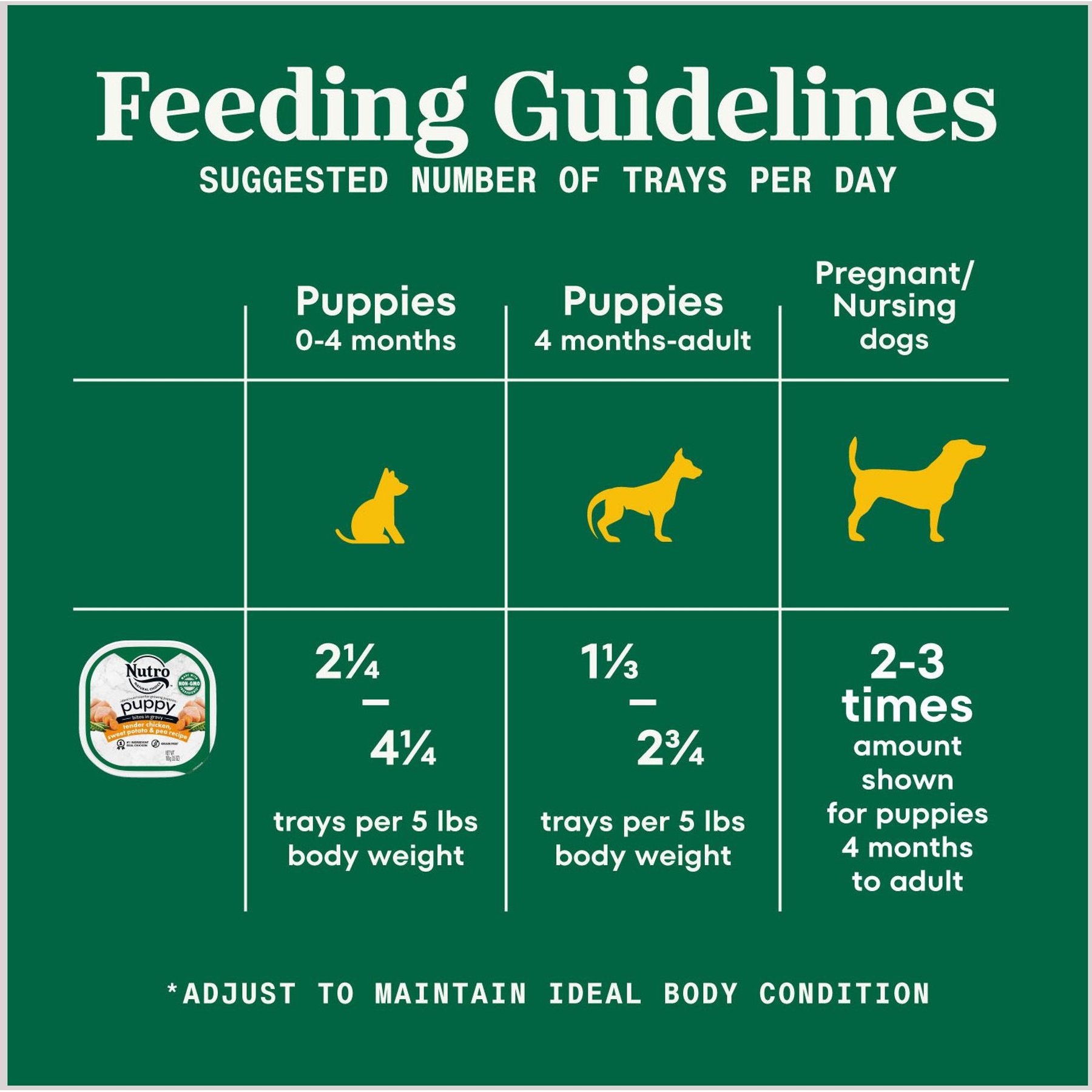 Nutro Puppy Tender Grain-Free Chicken, Sweet Potato & Pea Recipe Bites in Gravy Wet Dog Food Trays
