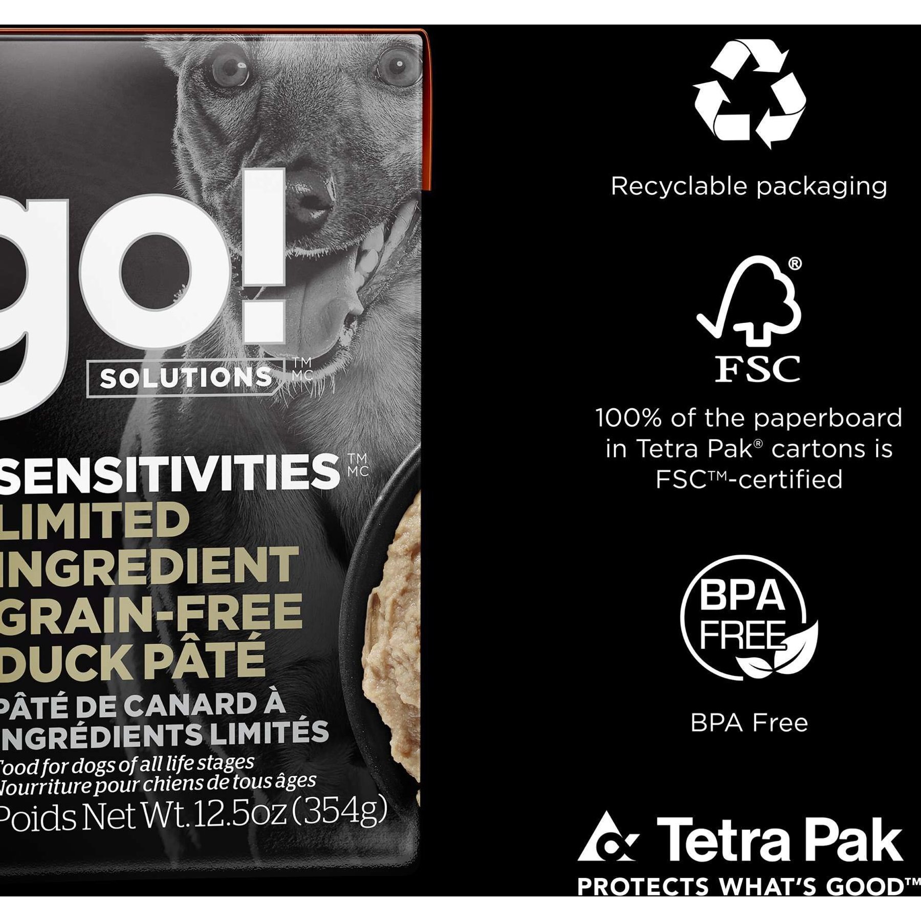 Go! Solutions Sensitivities Limited Ingredient Grain-Free Duck Pate Dog Food