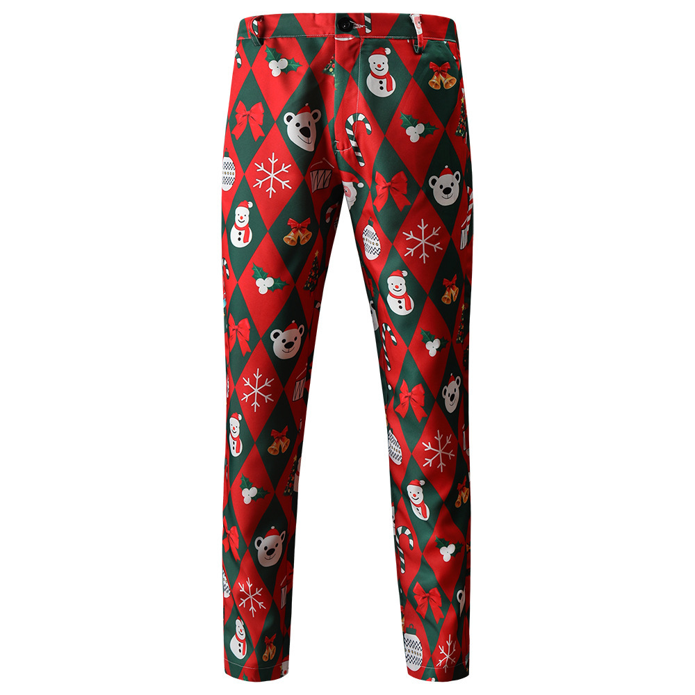 foreign trade new casual suit three piece set christmas 3d printed suit set european and american new year dress