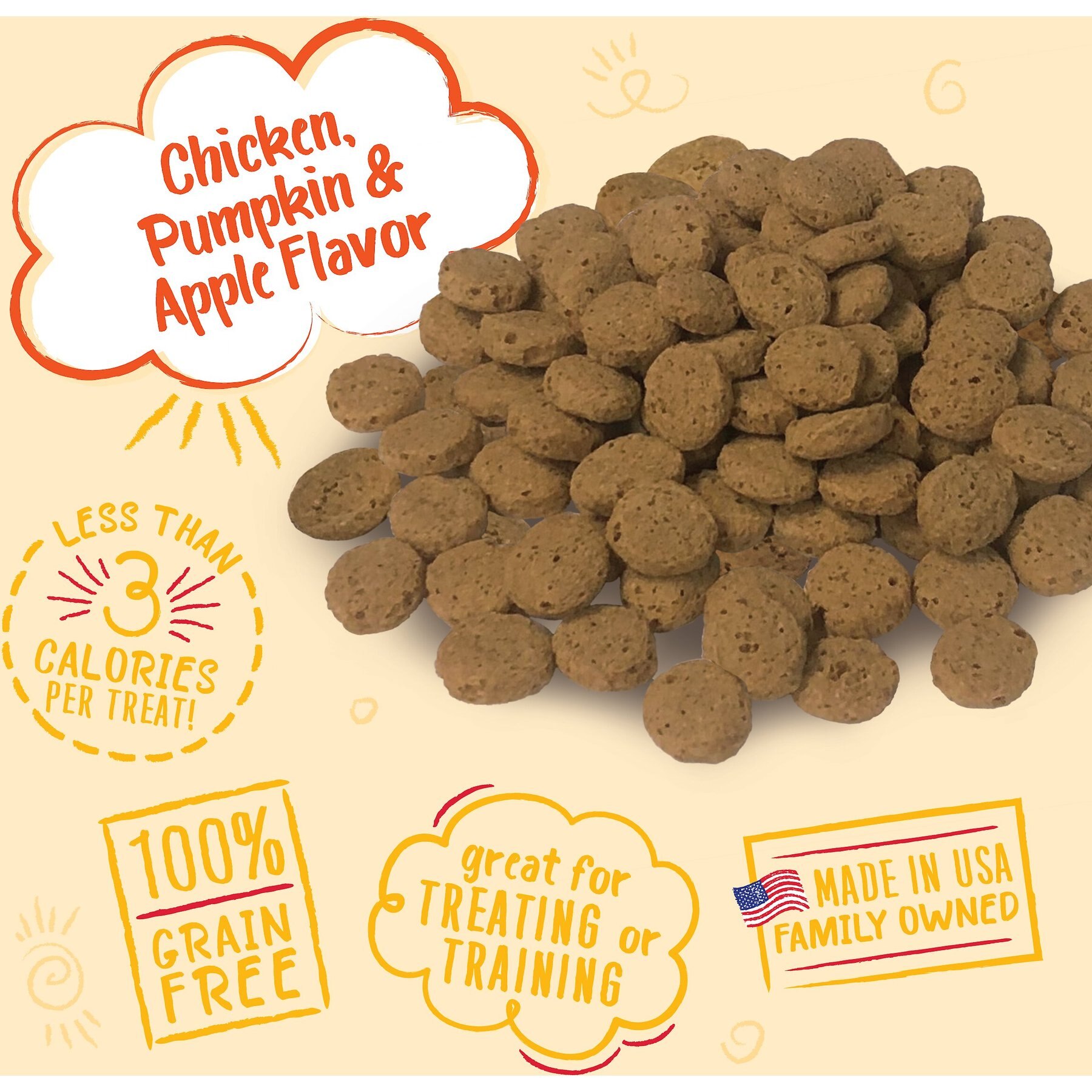Charlee Bear Natural Bear Crunch Grain-Free Chicken, Pumpkin & Apple Dog Treats