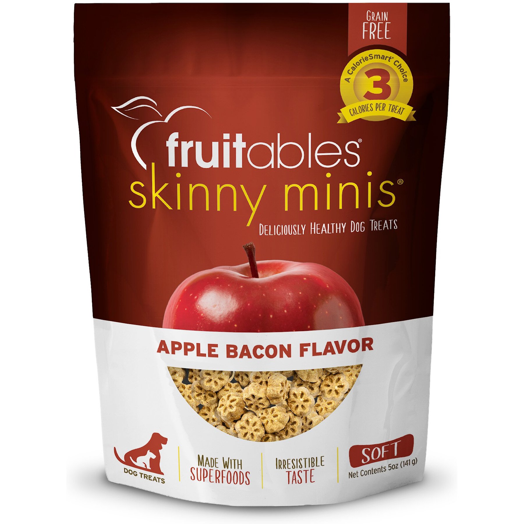 Fruitables Skinny Minis Apple Bacon Flavor Soft & Chewy Dog Treats