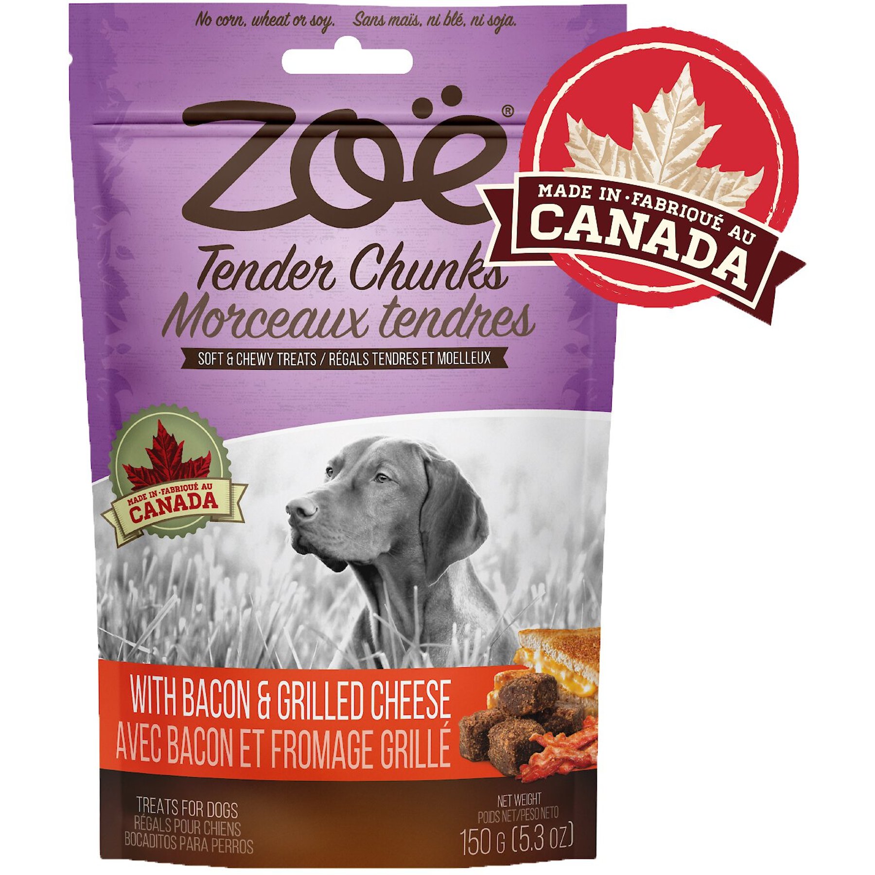 Zoe Tender Chunks Cheese & Bacon Grain-Free Dog Treats