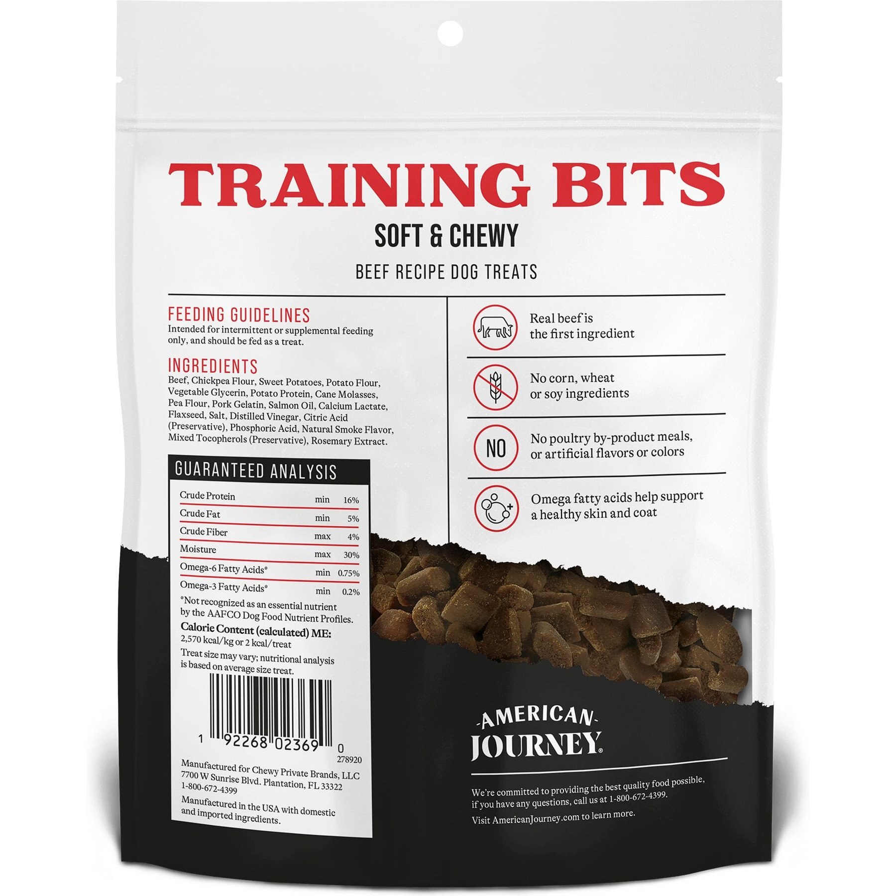 American Journey Beef Recipe Grain-Free Soft & Chewy Training Bits Dog Treats