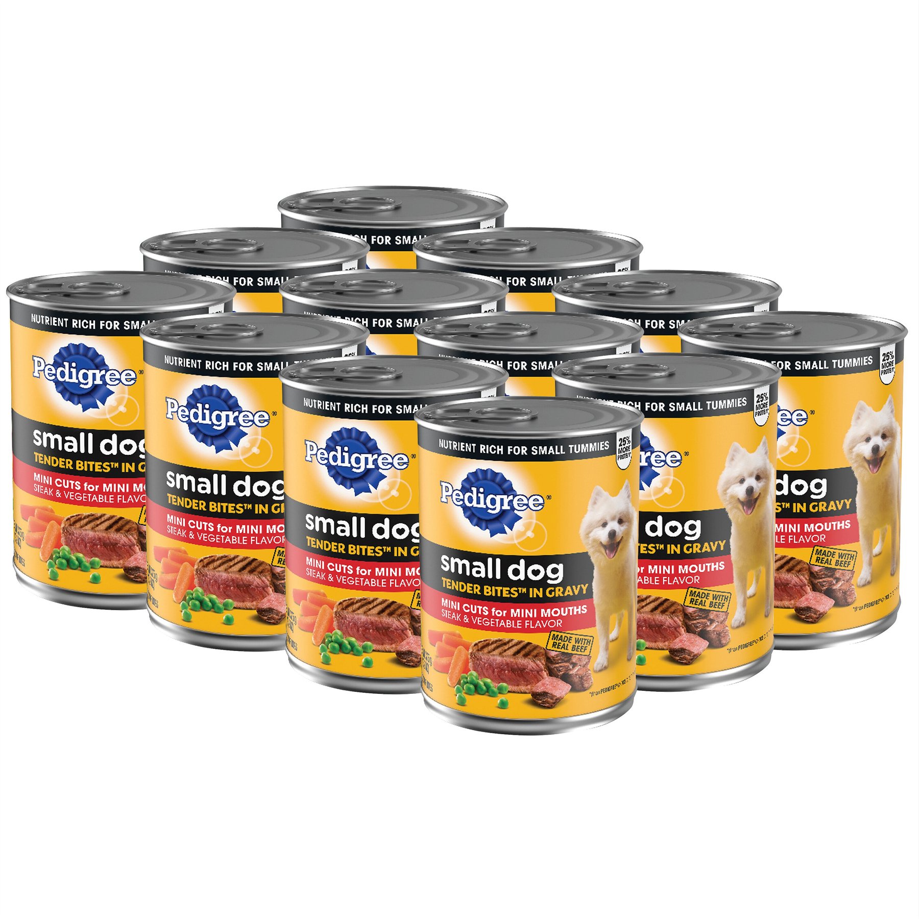 Pedigree Tender Bites in Gravy, Steak & Vegetable Flavor Adult Canned Wet Dog Food