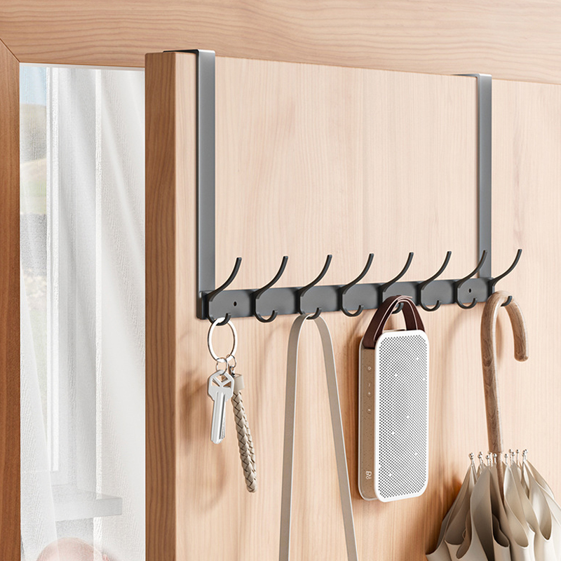 Behind the door hooks hole-free wall hanging hangers adhesive strong hooks shelves storage clothes hanging racks God!