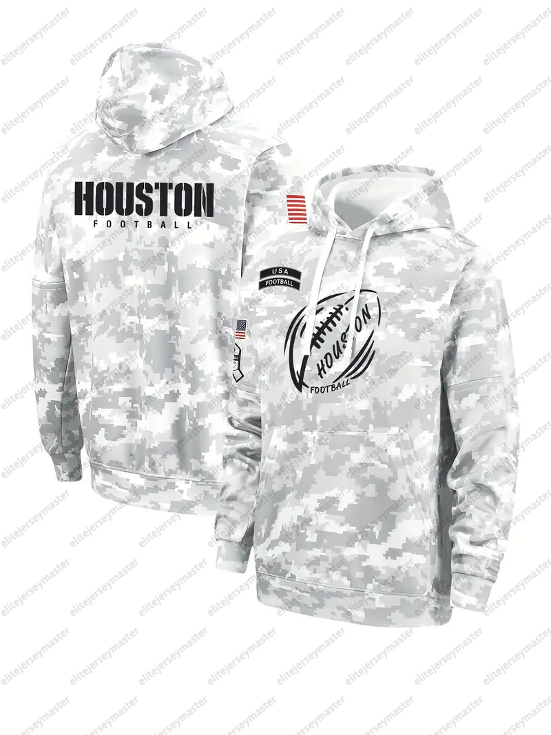 2024 Camo Salute To Service Pullover Football Hoodie Jersey individuation Custom Any Name Number Sweatshirts For Men Women Youth 12345