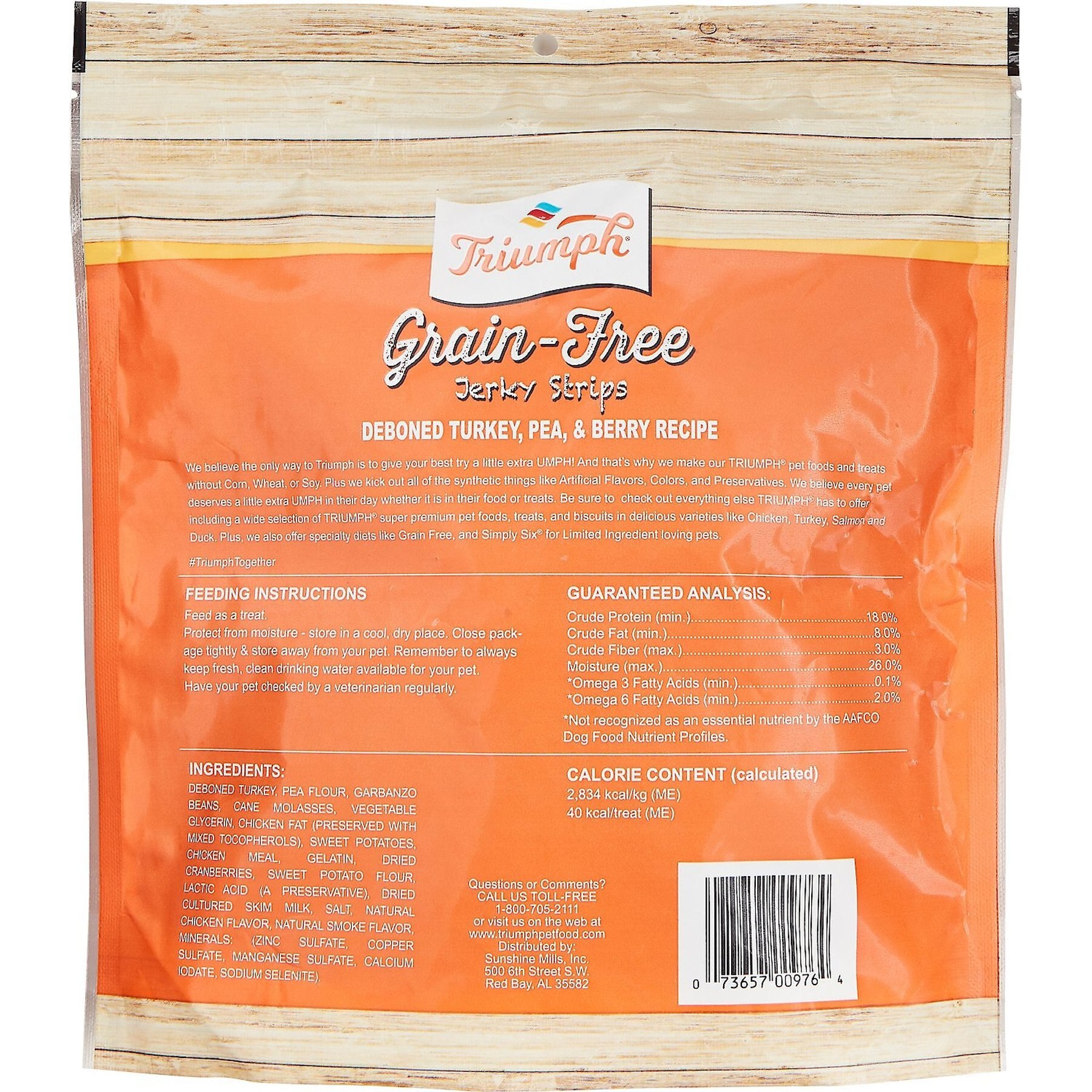 Triumph Turkey, Pea & Berry Recipe Grain-Free Jerky Dog Treats