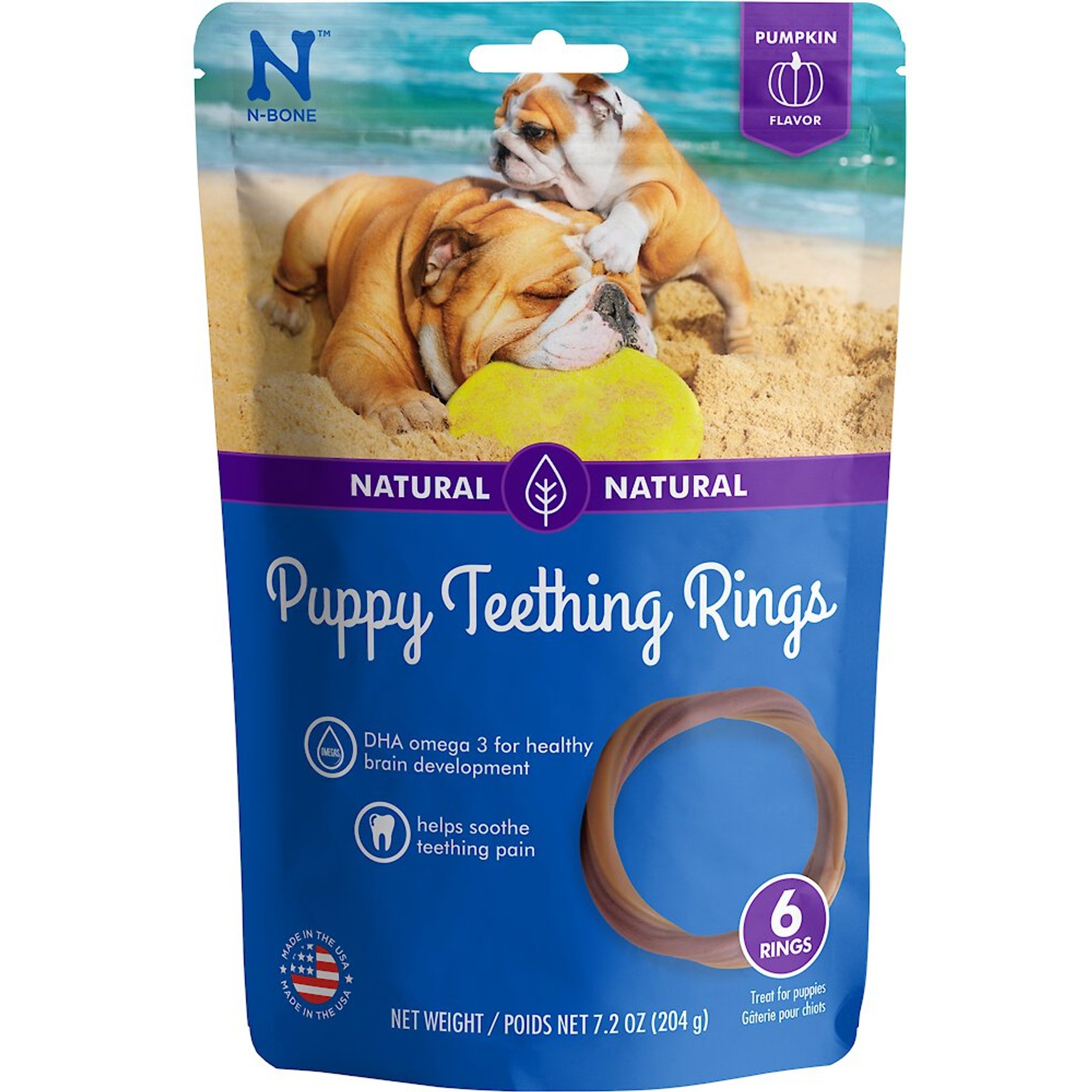 N-Bone Puppy Teething Ring Pumpkin Flavor Dental Dog Treats