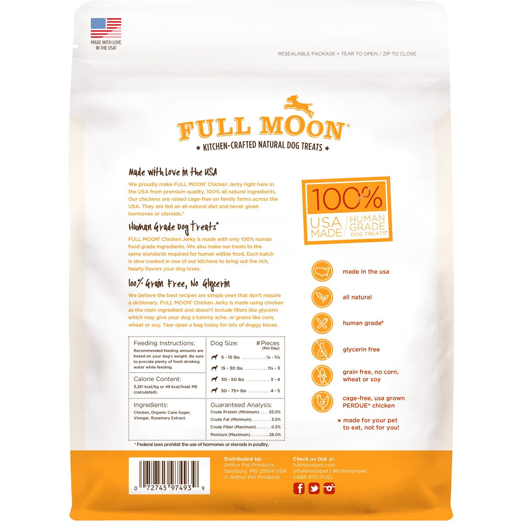 Full Moon Chicken Jerky Human-Grade Dog Treats