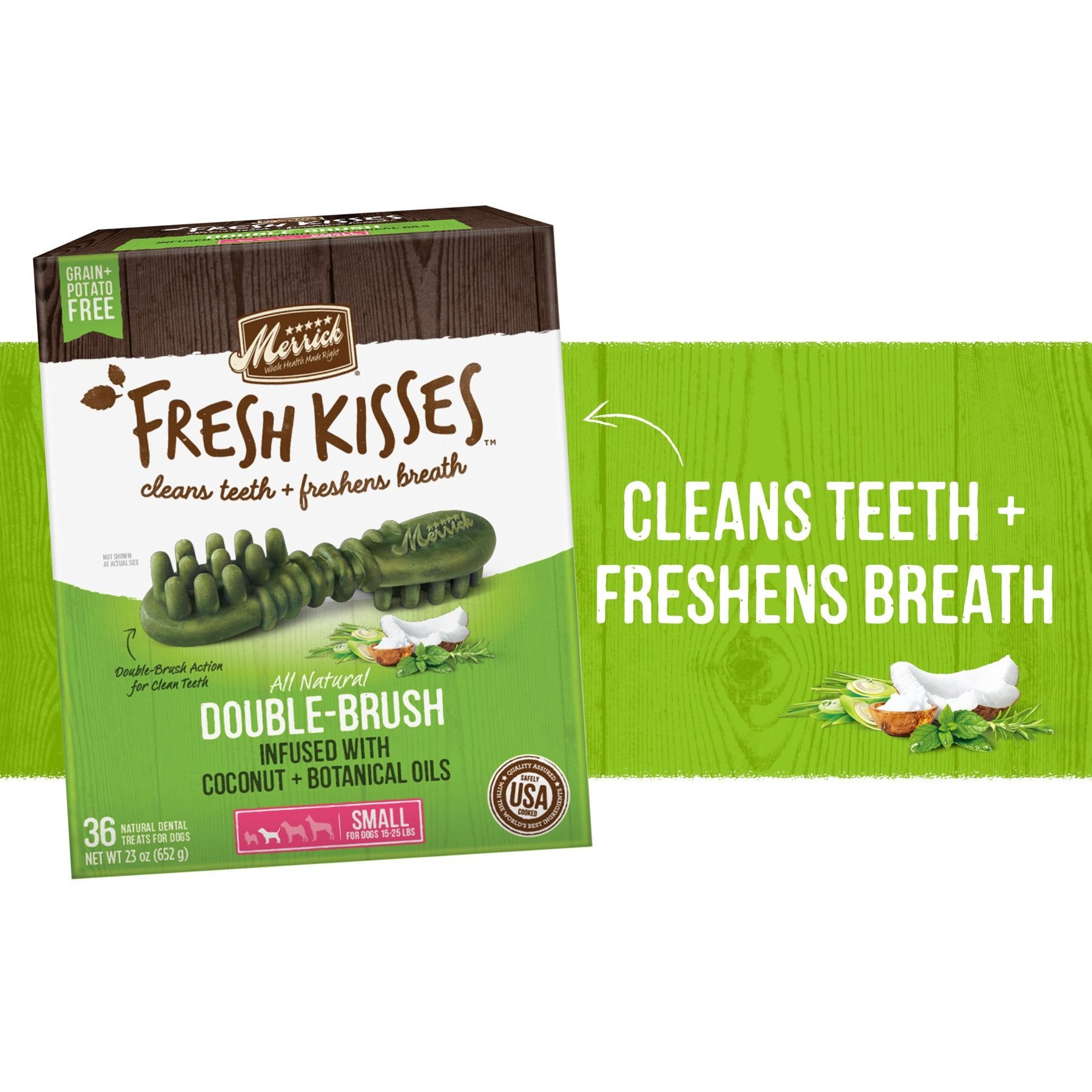 Merrick Fresh Kisses Infused with Coconut Oil & Botanicals Small Dental Dog Treats