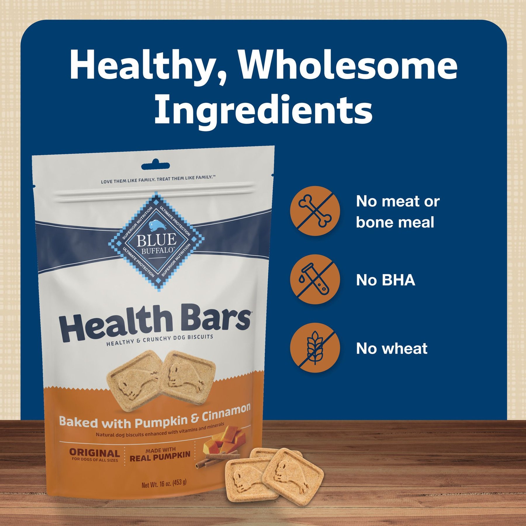 Blue Buffalo Health Bars Baked with Pumpkin & Cinnamon Dog Treats