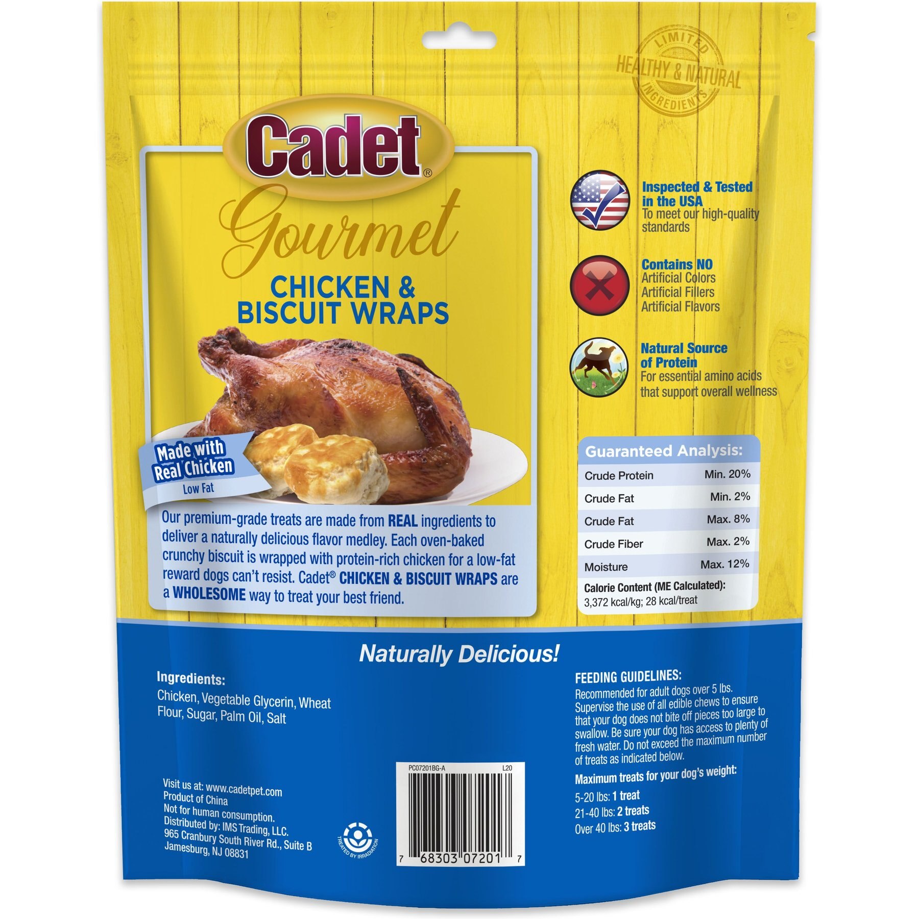 Cadet Gourmet Chicken Wrapped Biscuit Dog Treats, 14-oz