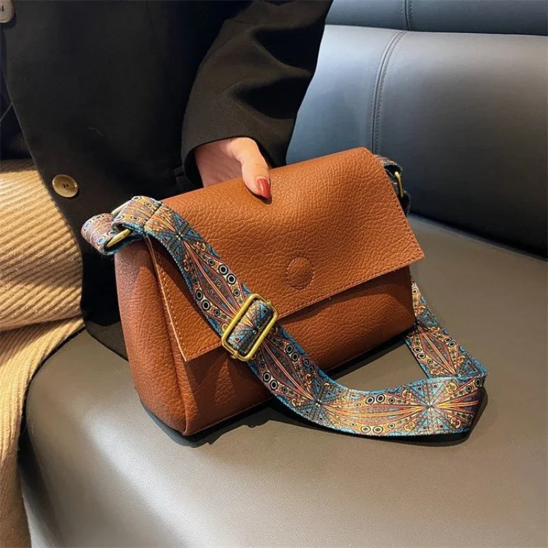 Solid Leather Tote Crossbody Bag for Women 2024 Tend Female Simple Shoulder Side Quality Handbags and Purses 240415