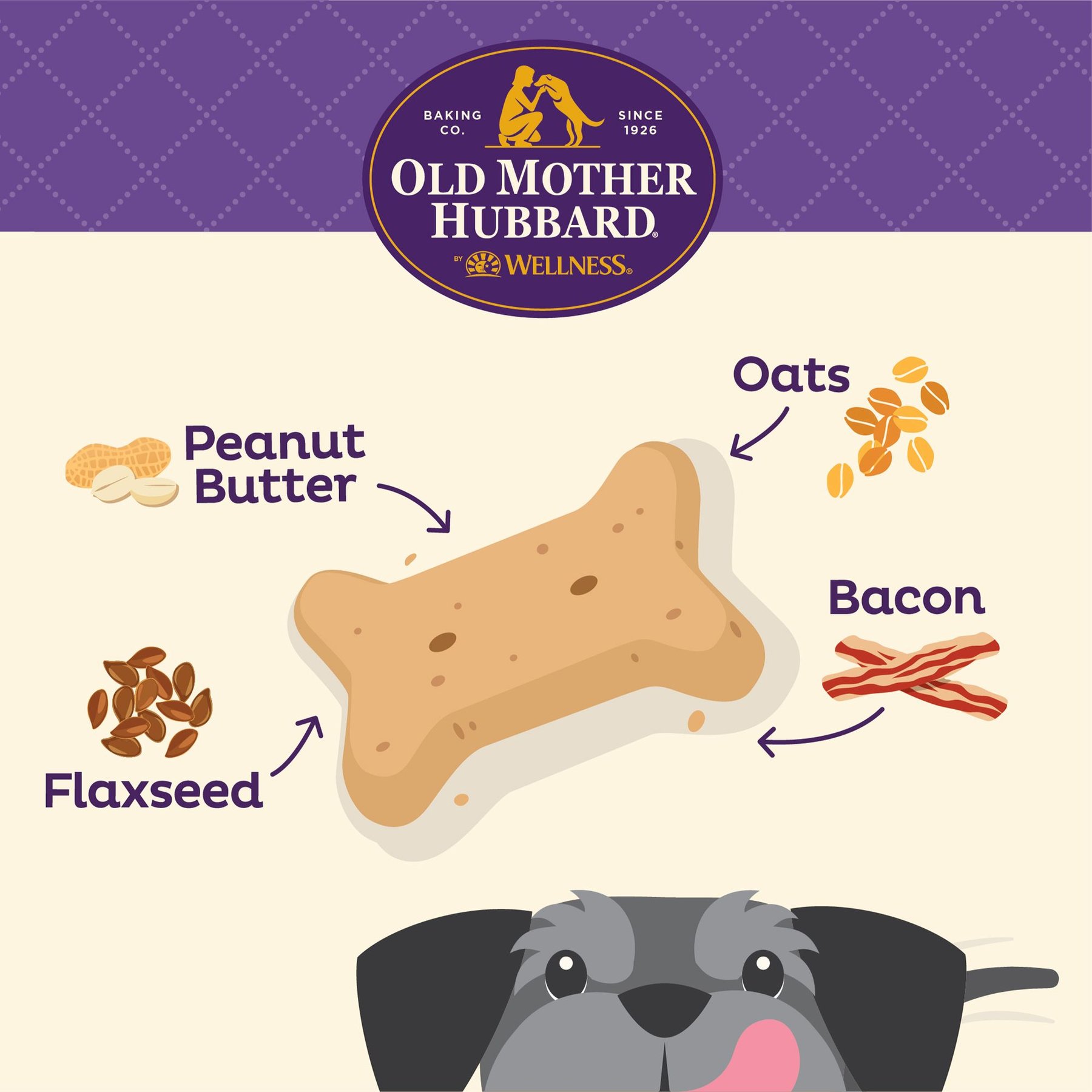 Old Mother Hubbard by Wellness Soft & Chewy Pleas'n P.B.Bacon Natural Mini Oven-Baked Biscuits Dog Treats