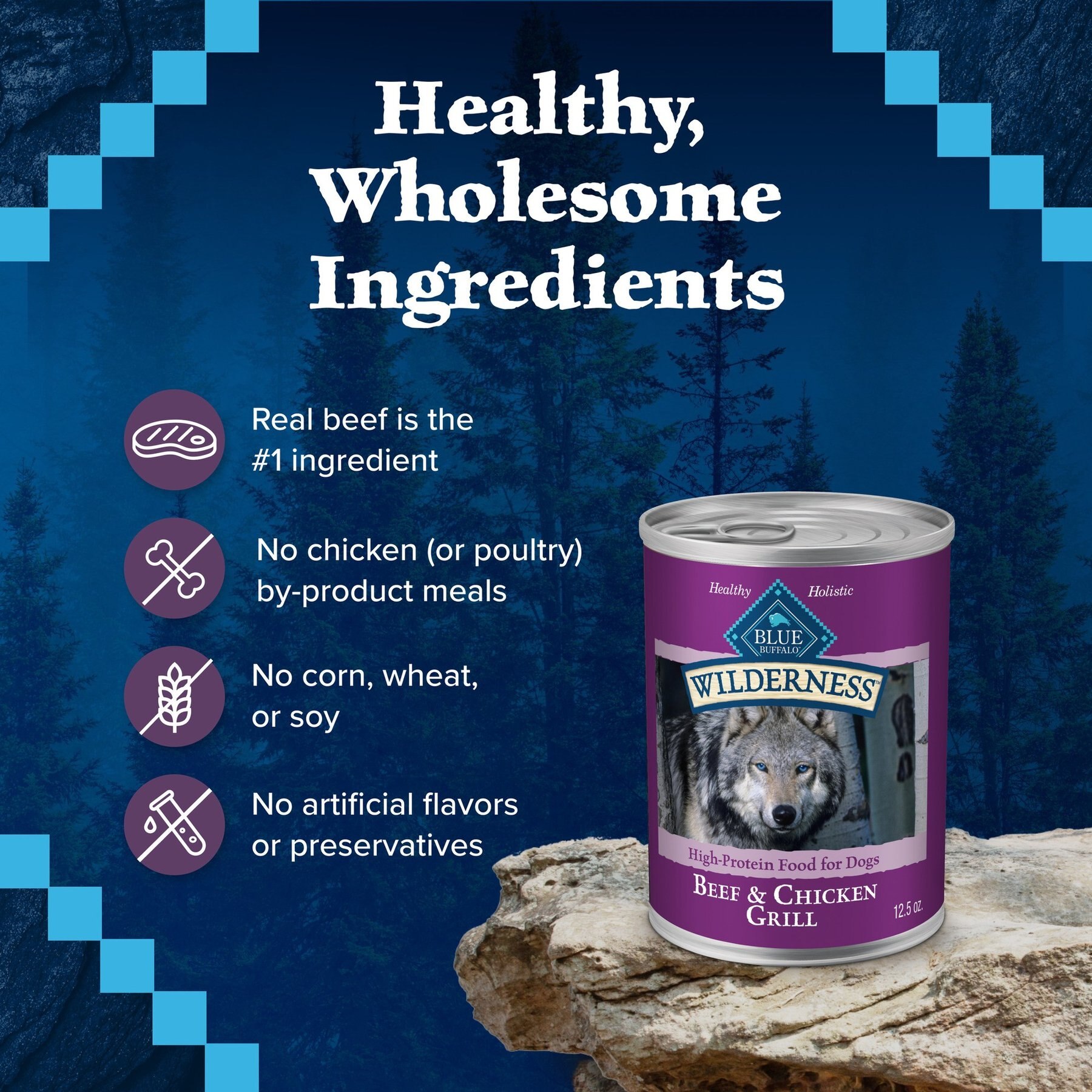 Blue Buffalo Wilderness Beef & Chicken Grill Grain-Free Canned Dog Food