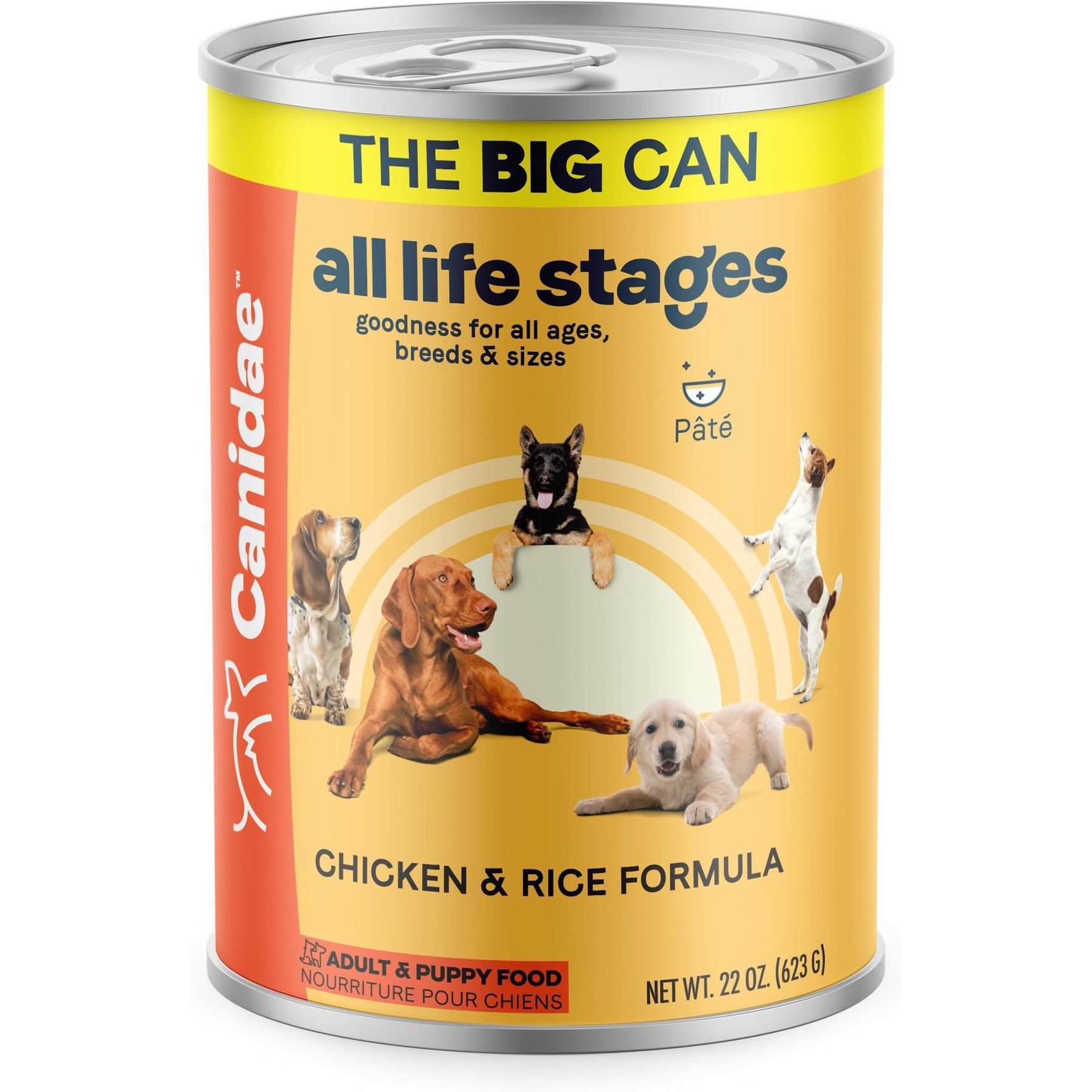 CANIDAE All Life Stages Formula Chicken & Rice Wet Dog Food, 22-oz can, case of 12