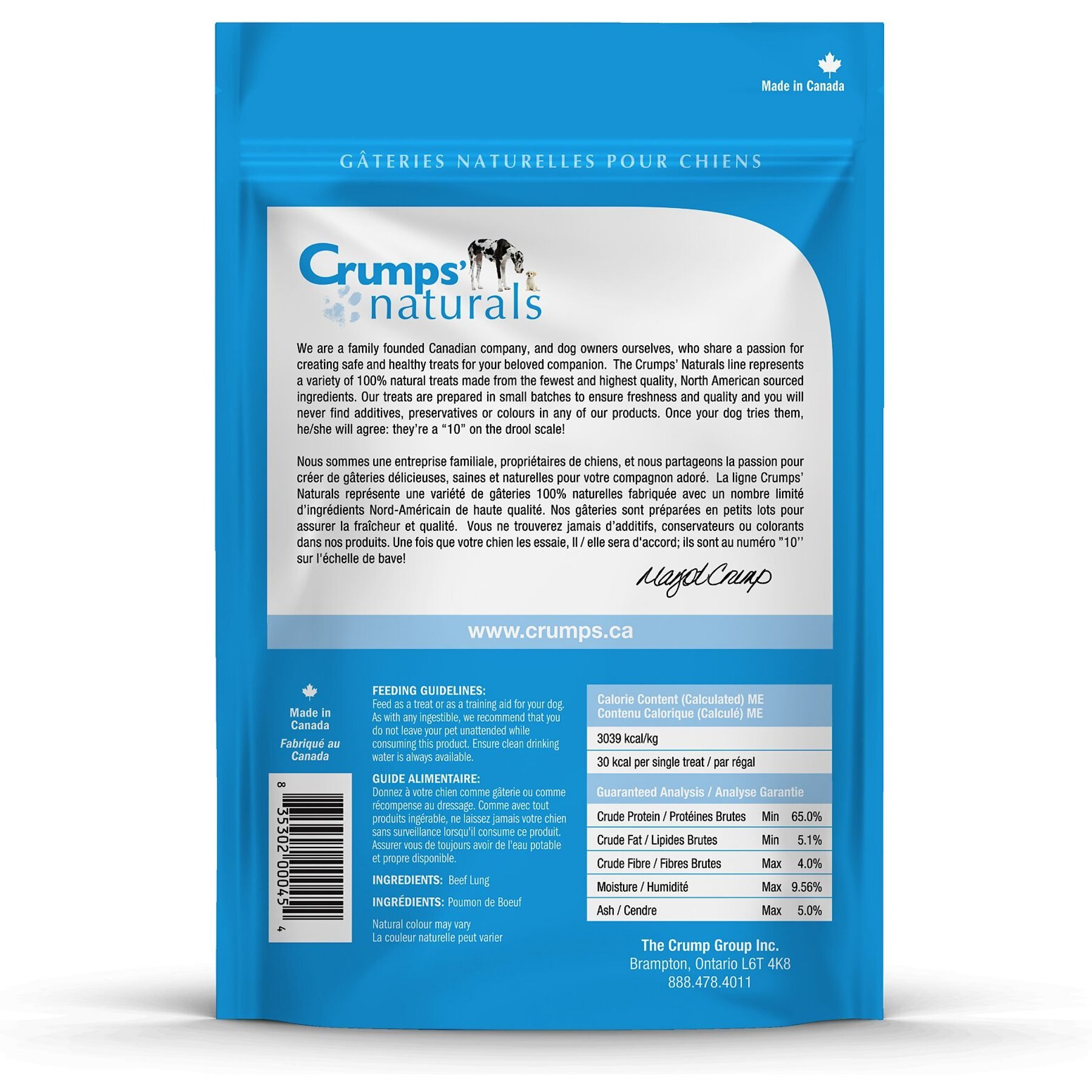 Crumps' Naturals Beef Tendersticks Dog Treats