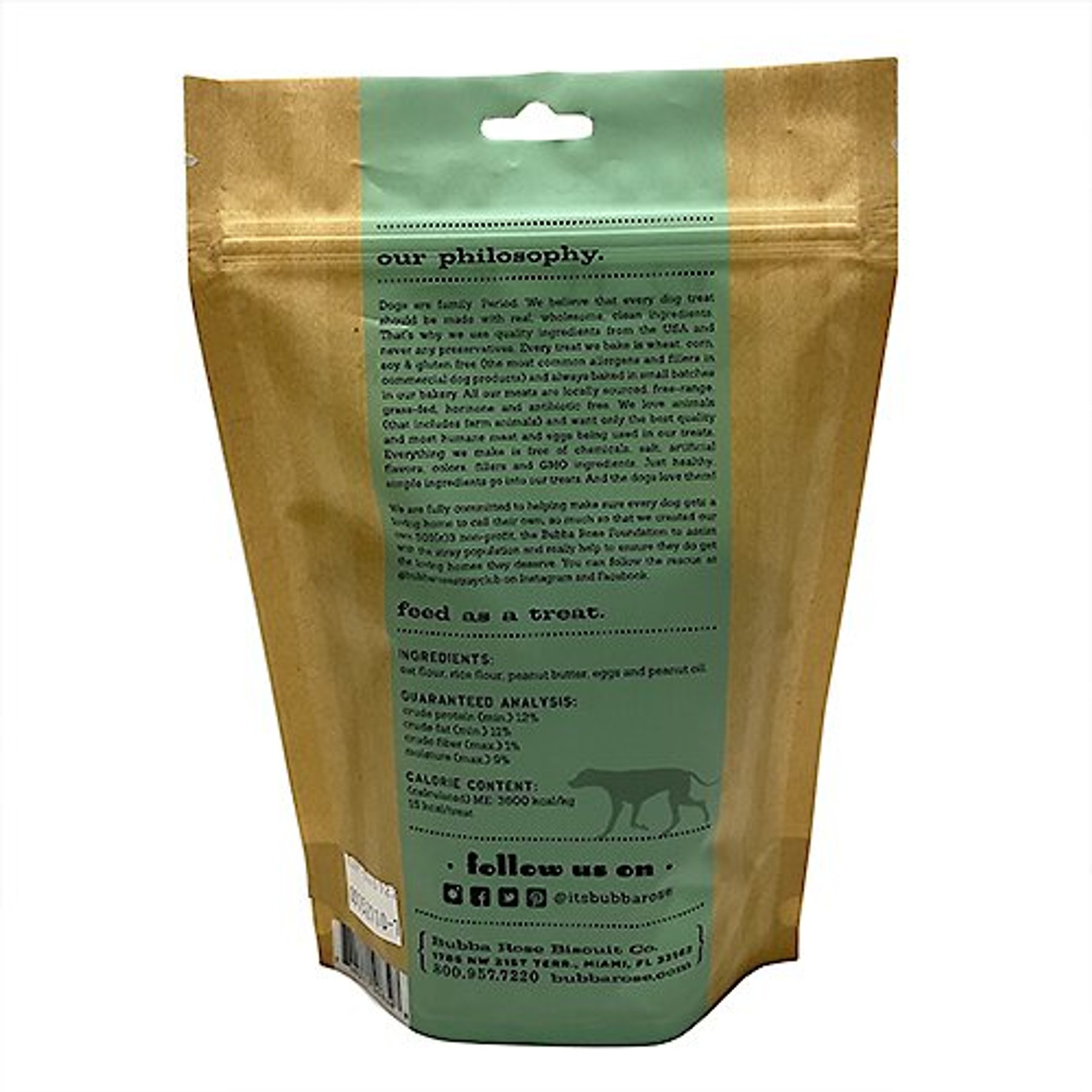 Bubba Rose Biscuit Co. P. Nutty B. Dog Treat, 6.5-oz bag