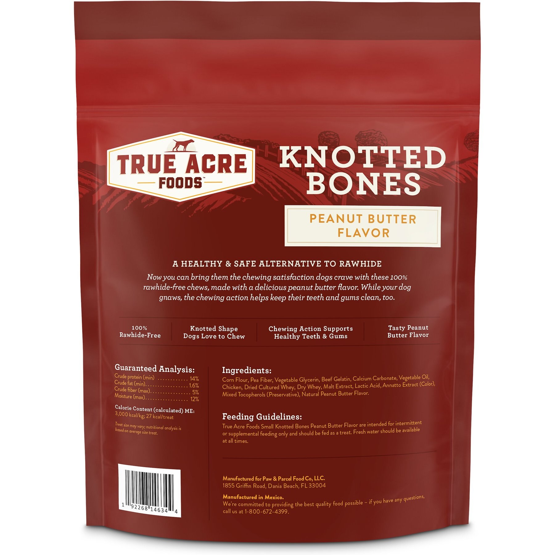 True Acre Foods, Rawhide-Free, Knotted Bones, with Natural Peanut Butter Flavor Dog Treats