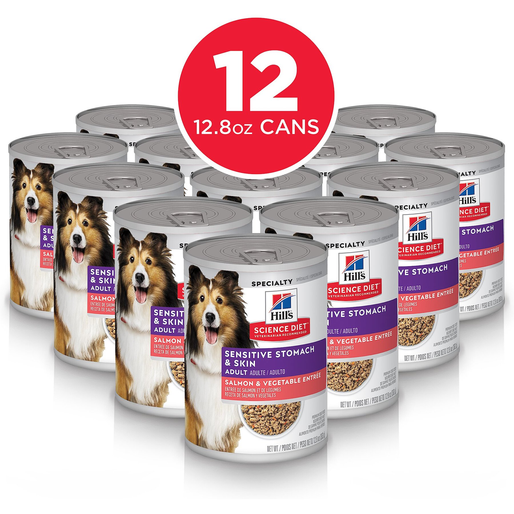 Hill's Science Diet Adult Sensitive Stomach & Sensitive Skin Grain-Free Salmon & Vegetable Entree Canned Dog Food