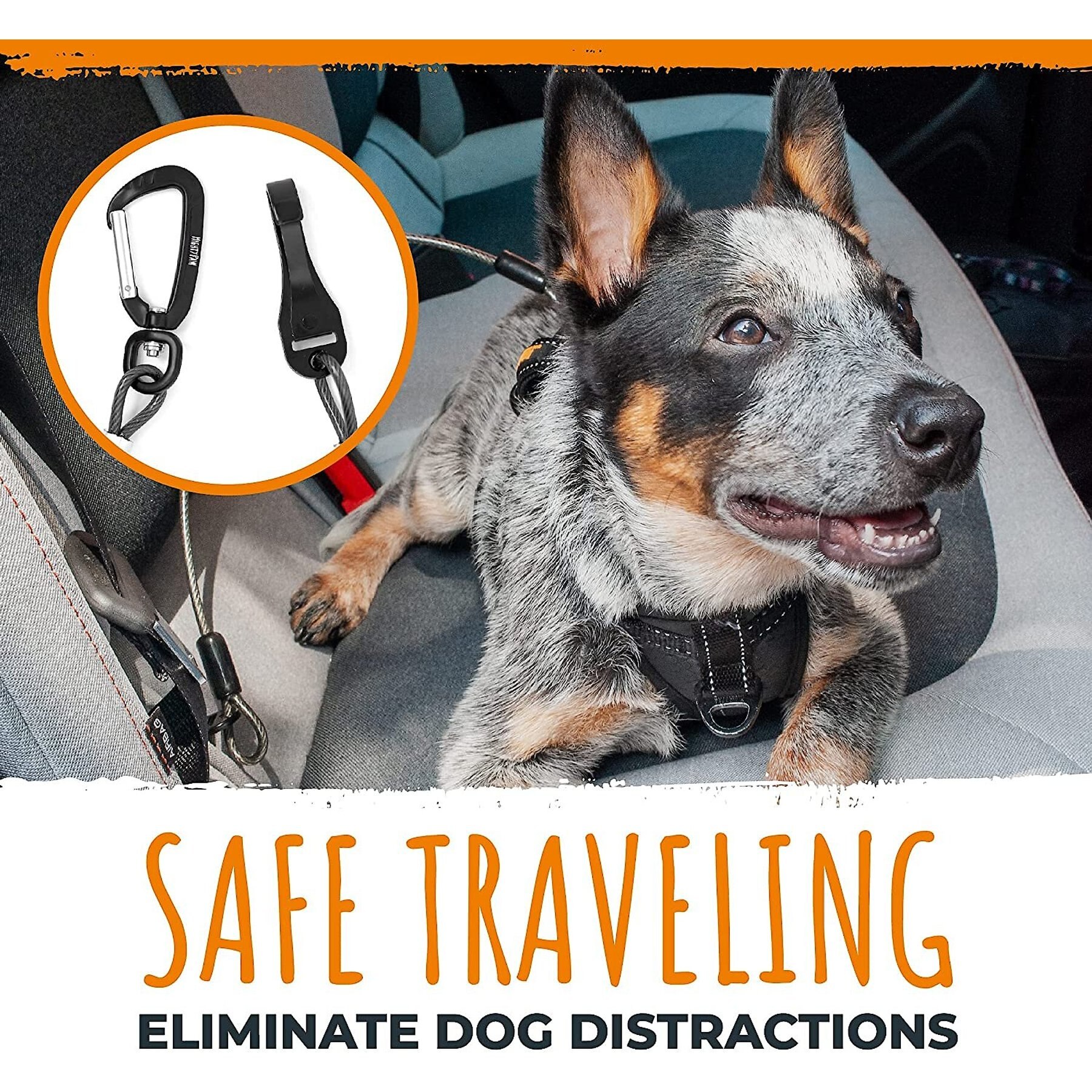 Mighty Paw Chew Proof Dog Car Safety Belt