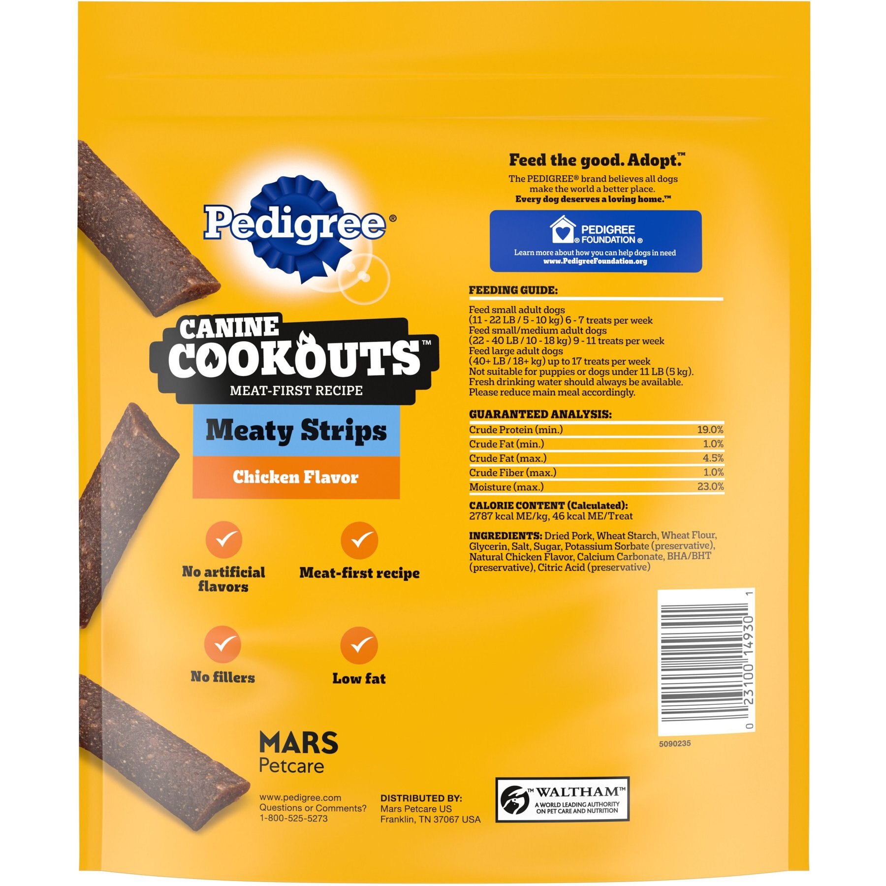 Pedigree Canine Cookout Chicken Flavored High-Protein Adult Meaty Strips Soft Dog Treats