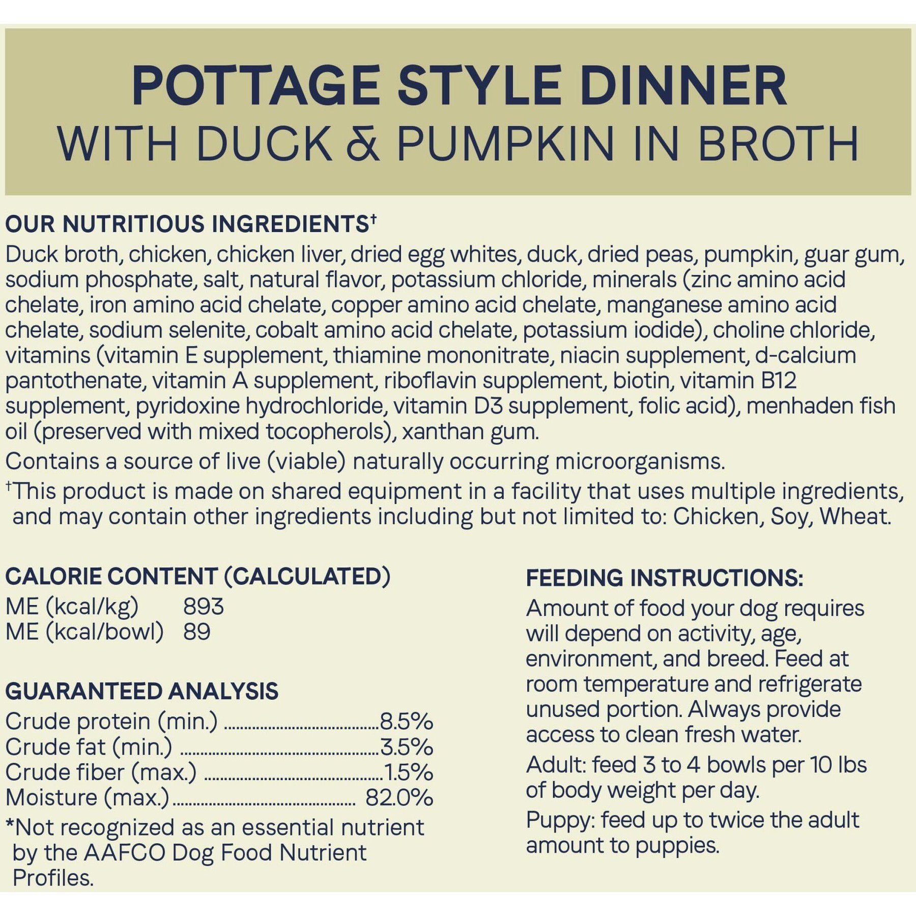 CANIDAE PURE Petite All Stages Small Breed Pottage Style Dinner with Duck & Pumpkin Breed Wet Dog Food Trays, 3.5-oz, case of 12