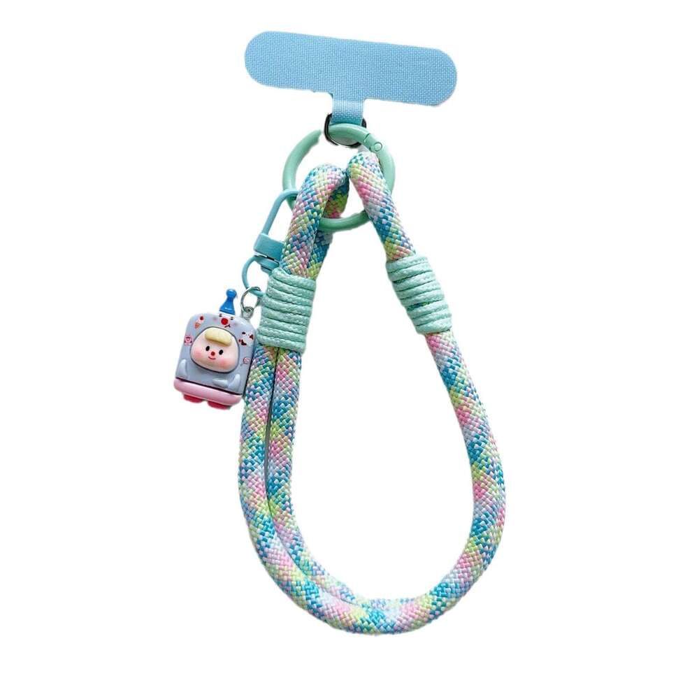 Suitable for the new creative cartoon phone case universal and versatile thick short rope, hand-held chain, doll card anti lost rope