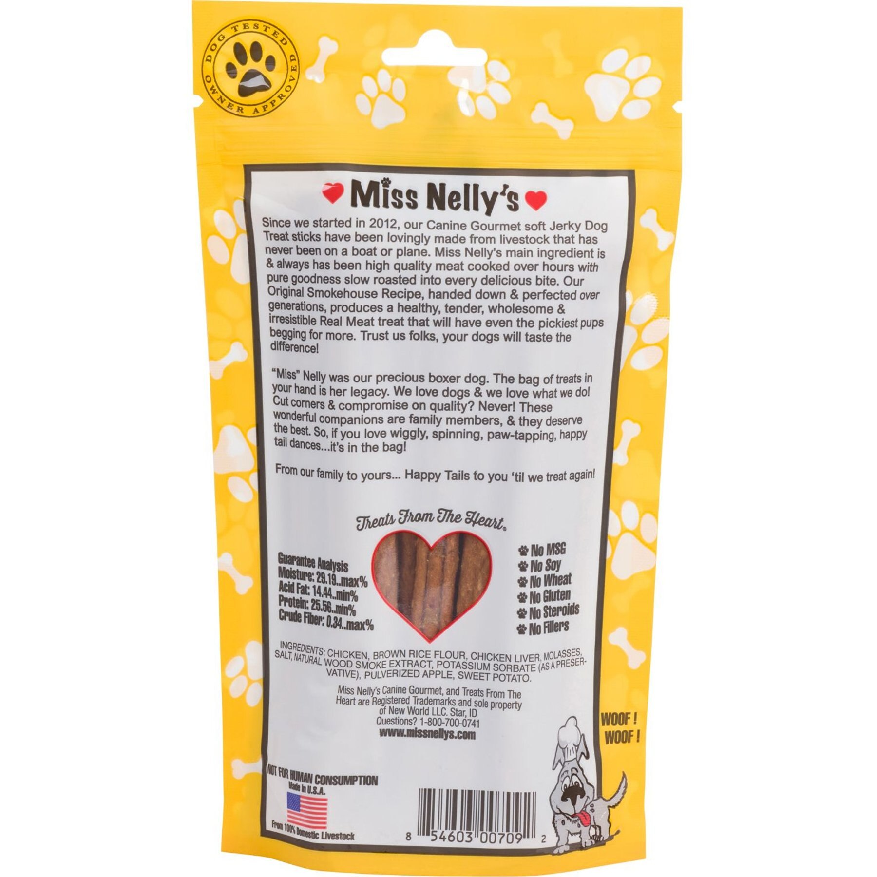 Miss Nelly's Canine Gourmet Chicken Sticks Jerky Dog Treats
