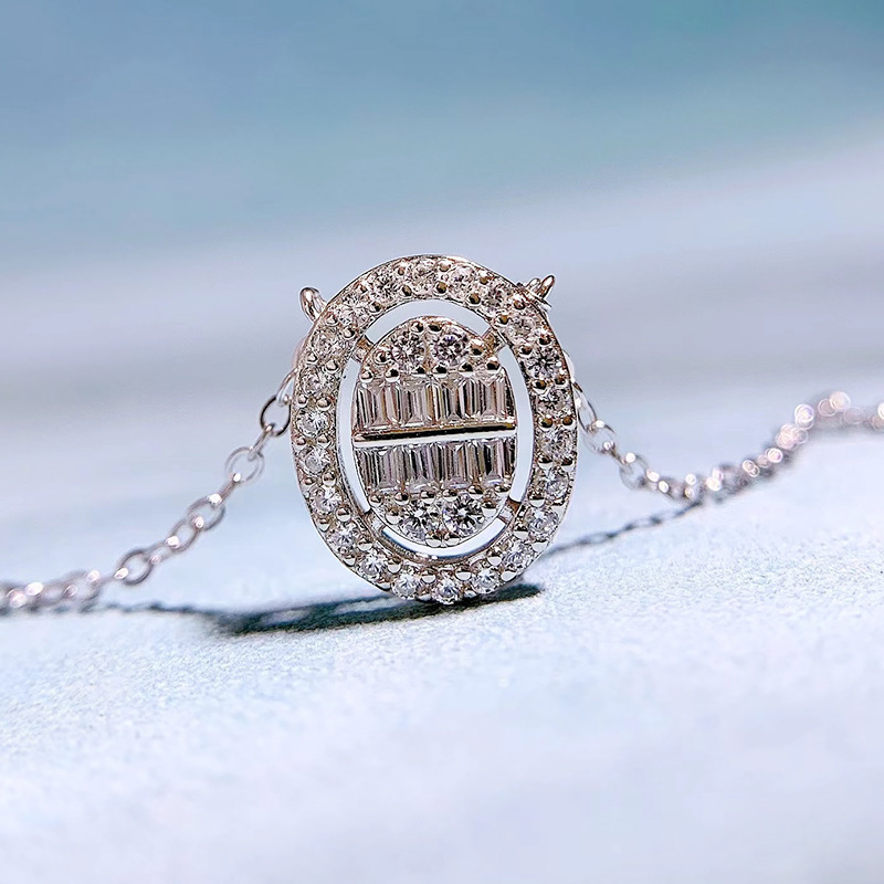 Choucong Brand Oval Pendant Luxury Jewelry 100% Pure 925 Sterling Silver T Princess Cut White Moissanite Diamond Gemstones Party Women Wedding Beach N