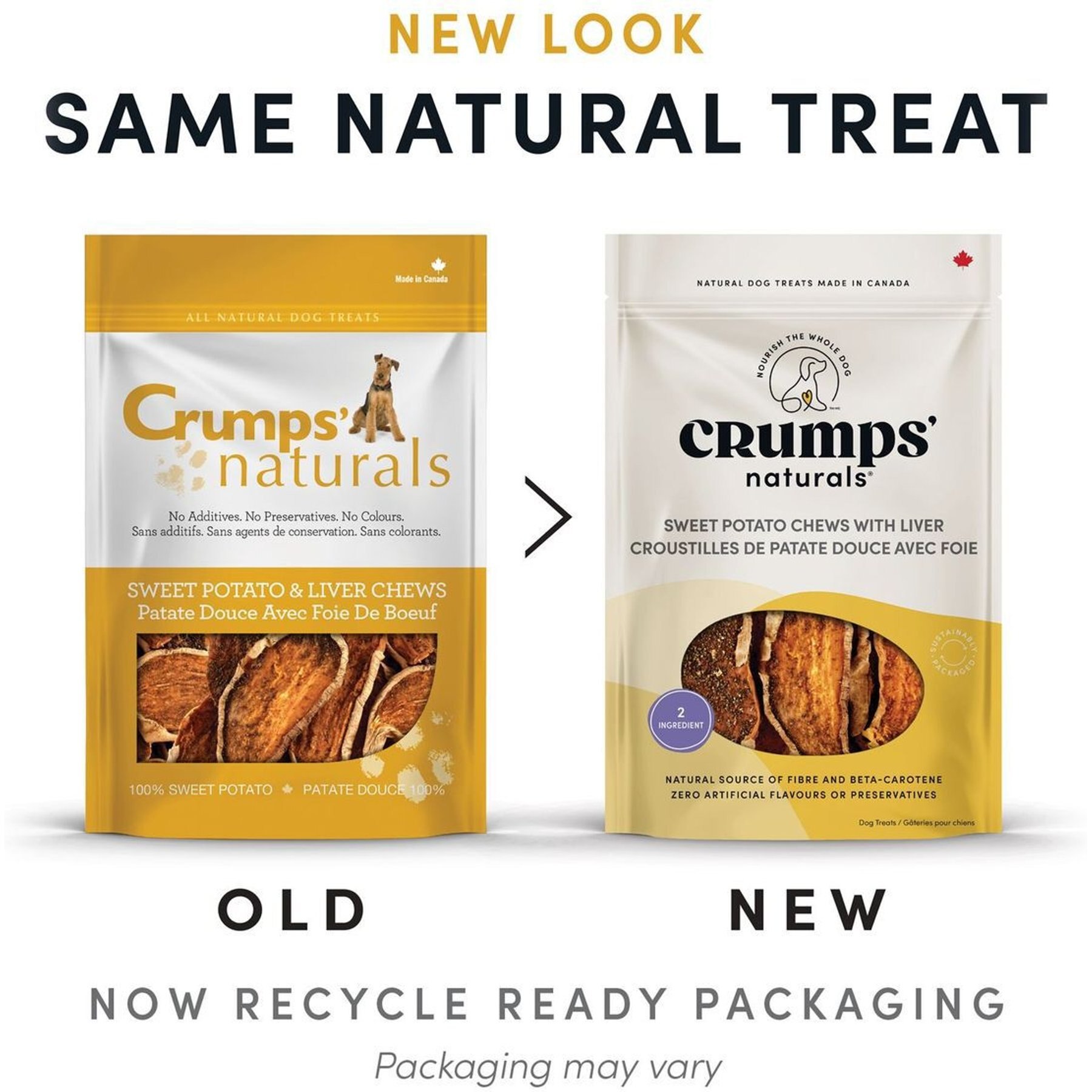 Crumps' Naturals Sweet Potato & Liver Chews Dog Treats