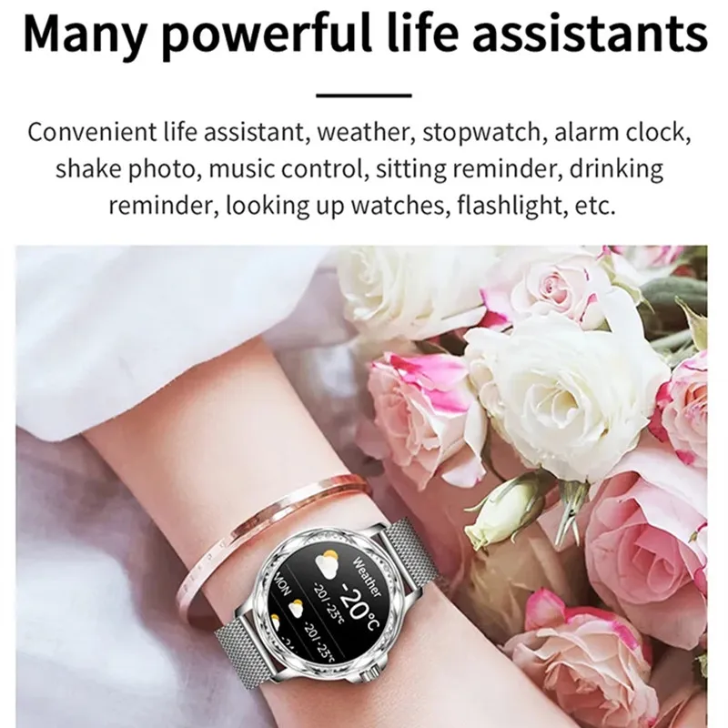 Women's Fashionable Bluetooth Smartwatch with Health Monitor - Sporty Fitness Band for Daily Use