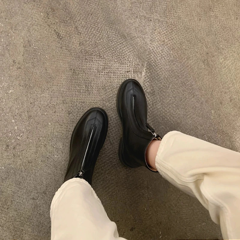 Women's High Ankle Thick Bottom 2025 Autumn And Winter Zipper Marten Shoes Short Boots