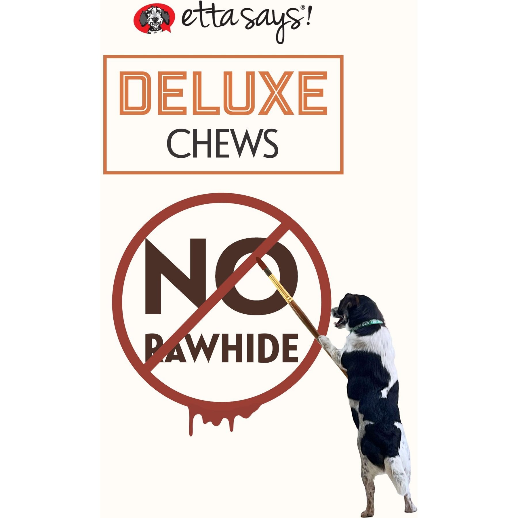 Etta Says! Deluxe Hide-Free Long-Lasting 7" Turkey Recipe Dog Chew